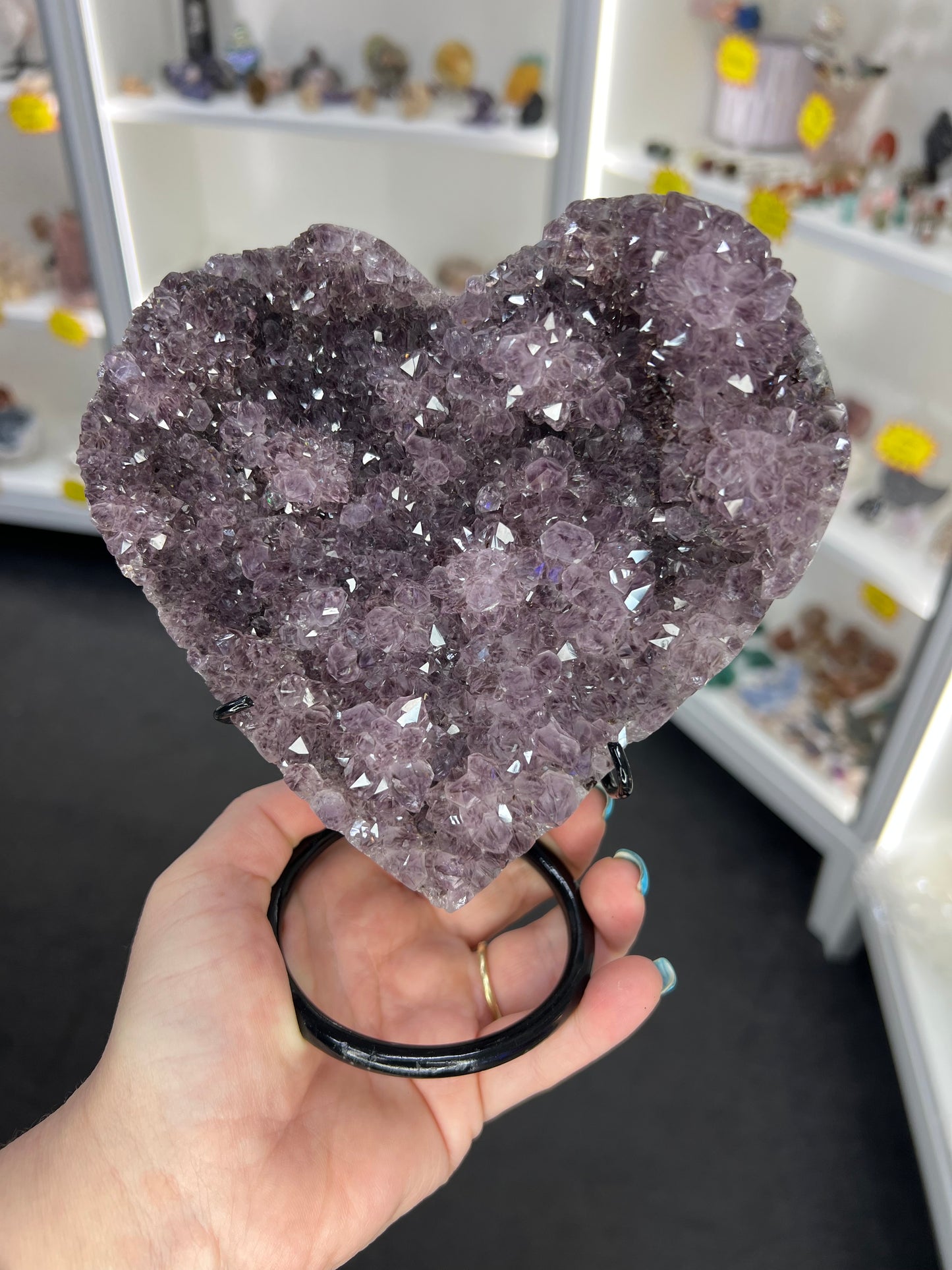 Amethyst Cluster Heart on Stand