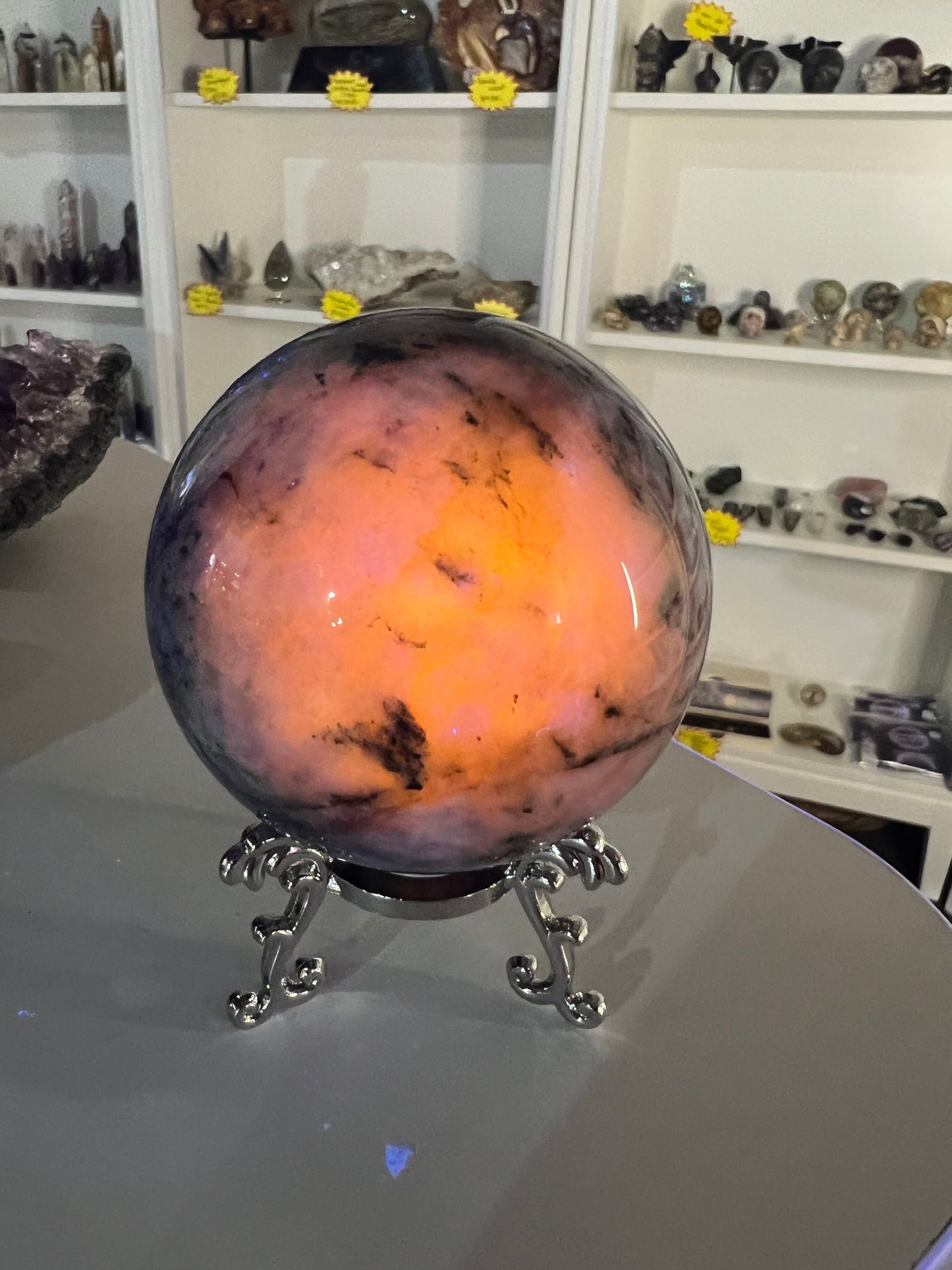 Dumortierite Sphere with Stand