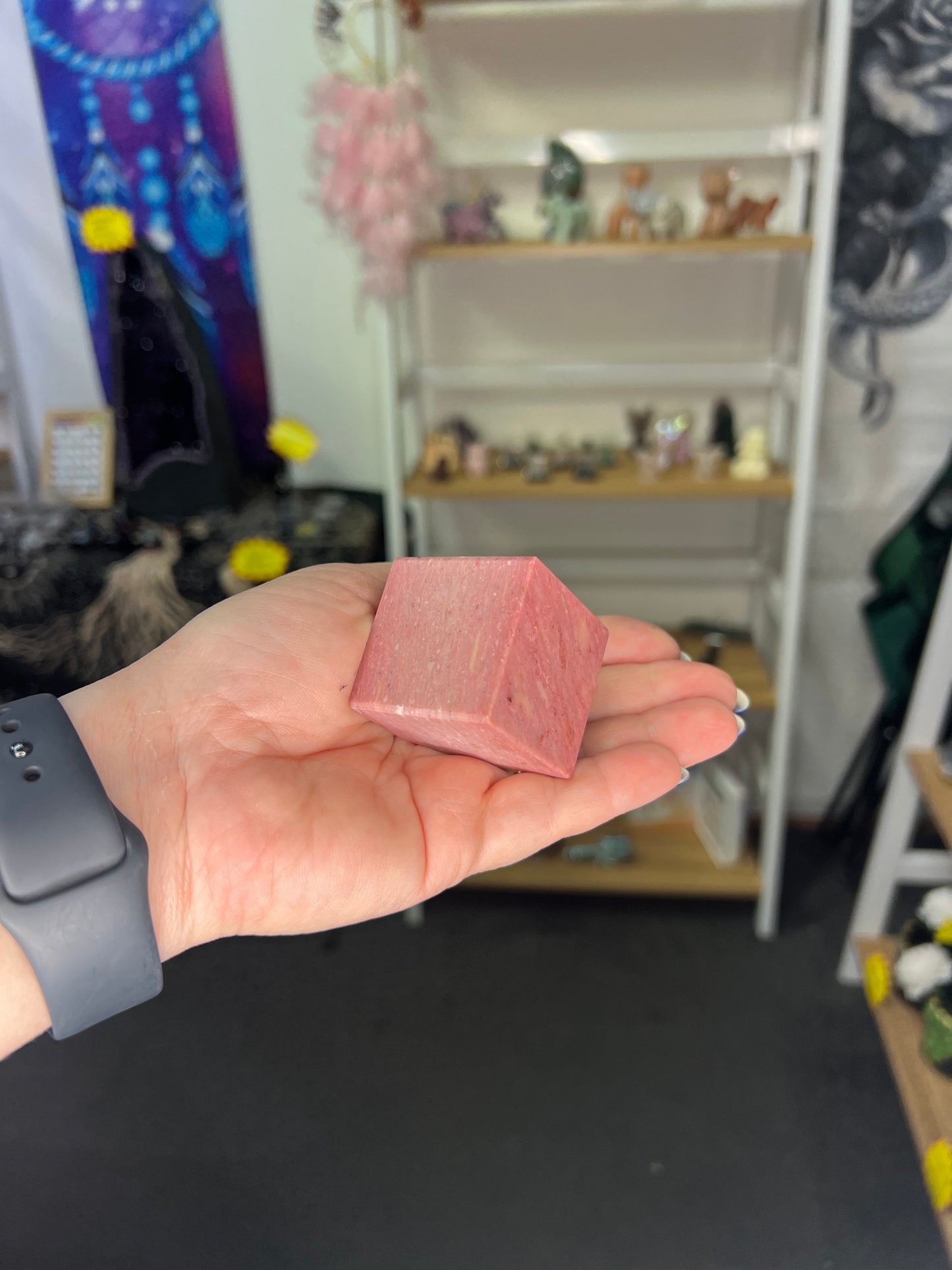 Rhodonite Floating Cube