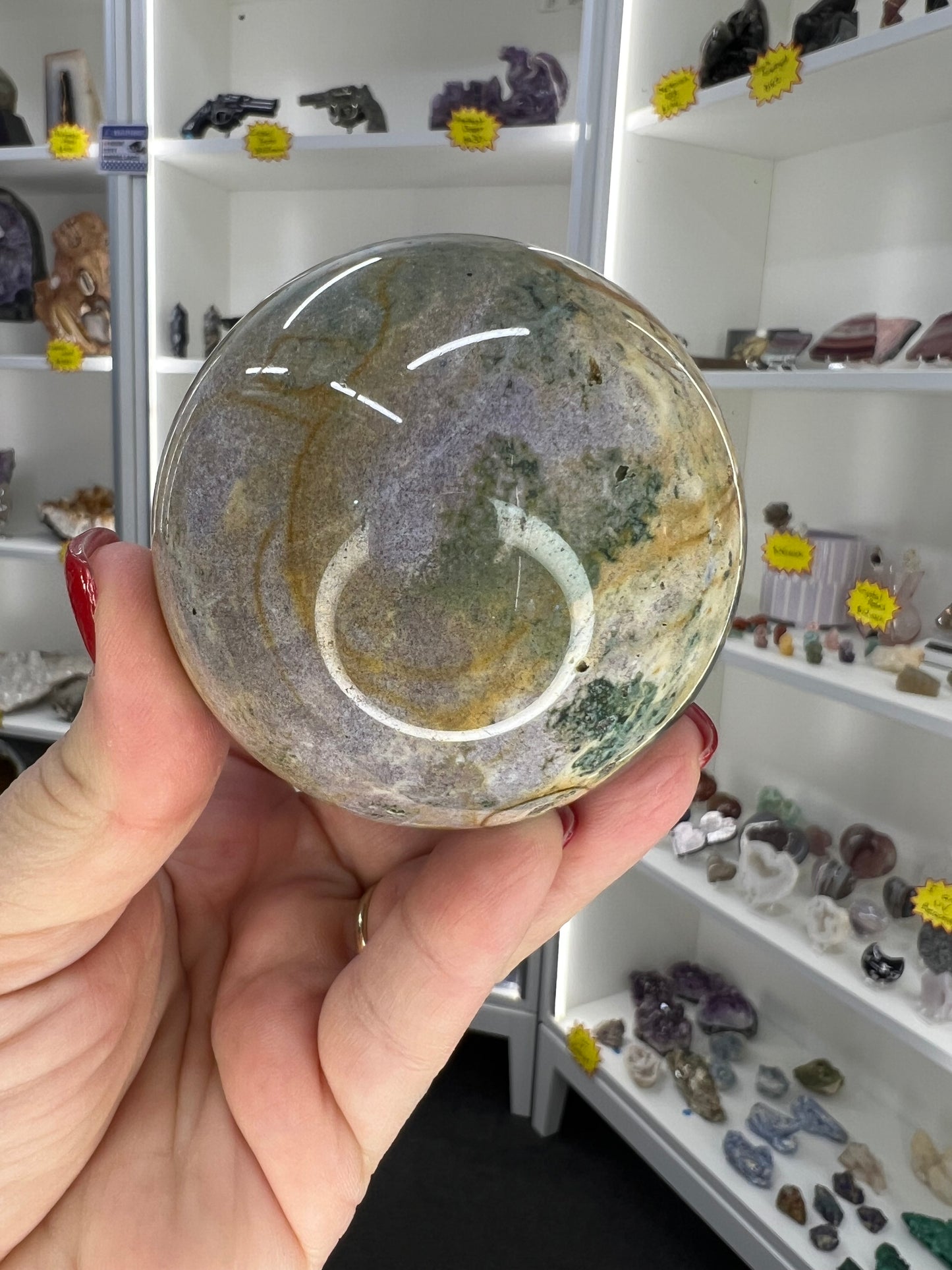 Ocean Jasper Sphere with Stand