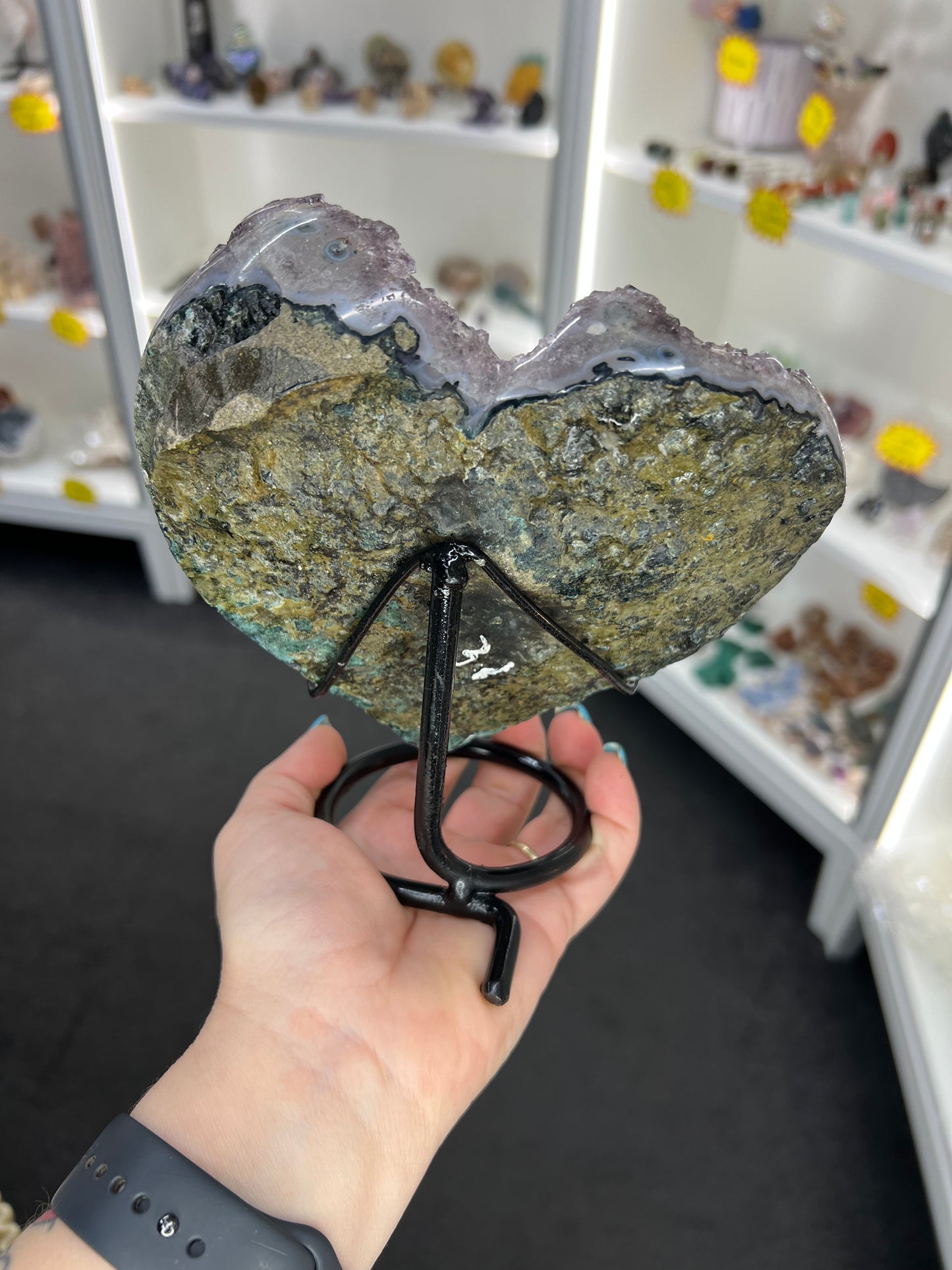 Amethyst Cluster Heart on Stand