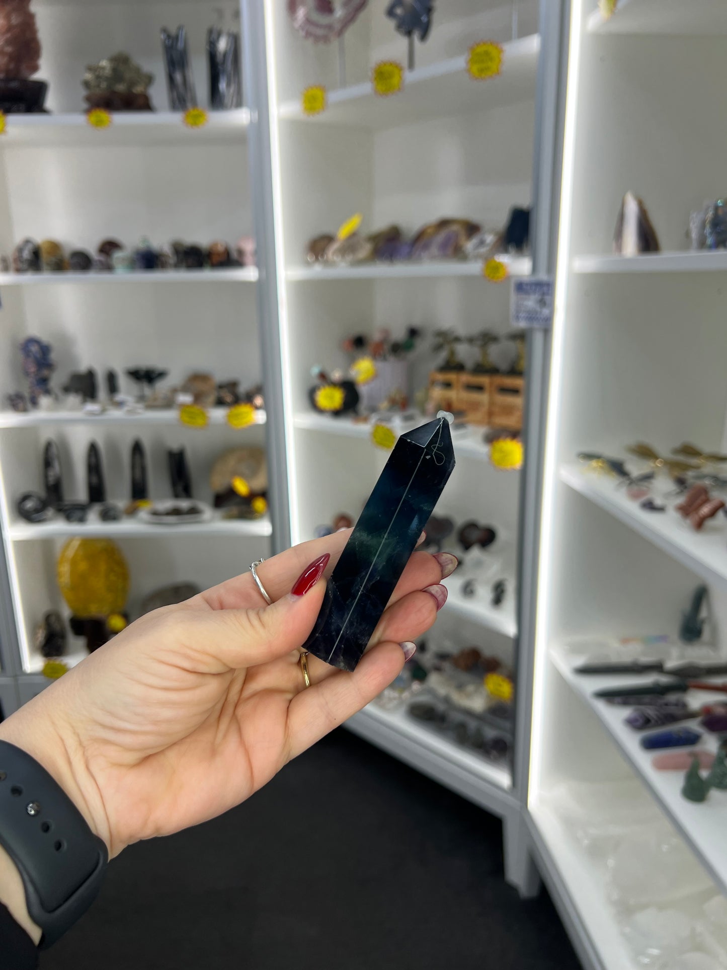 Black Fluorite Tower (UV Reactive)