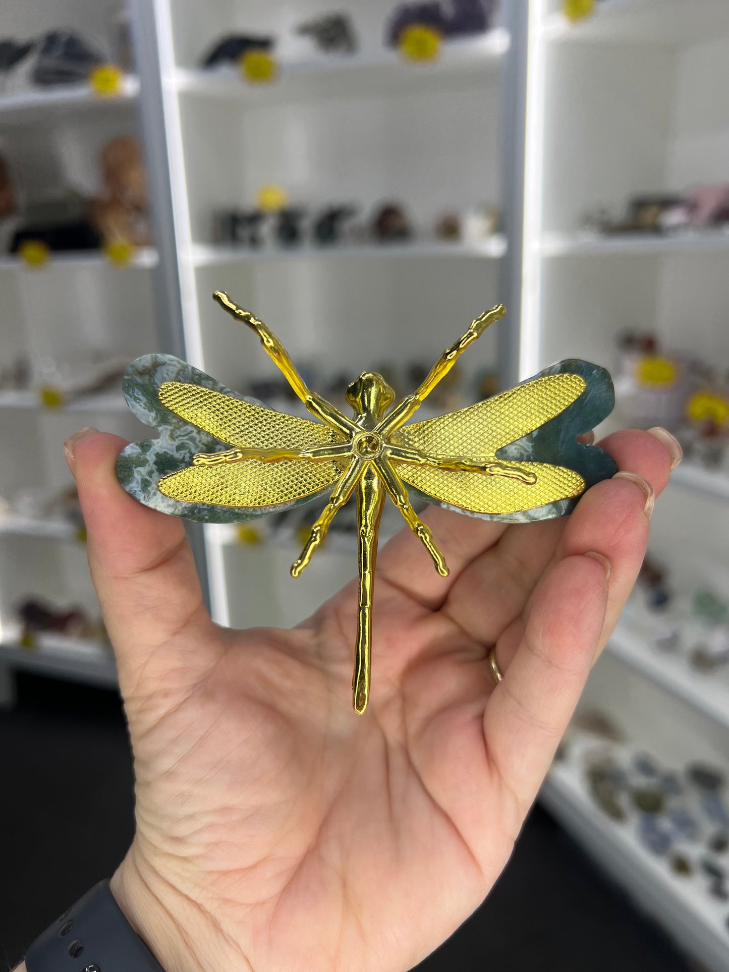 Moss Agate Dragonfly
