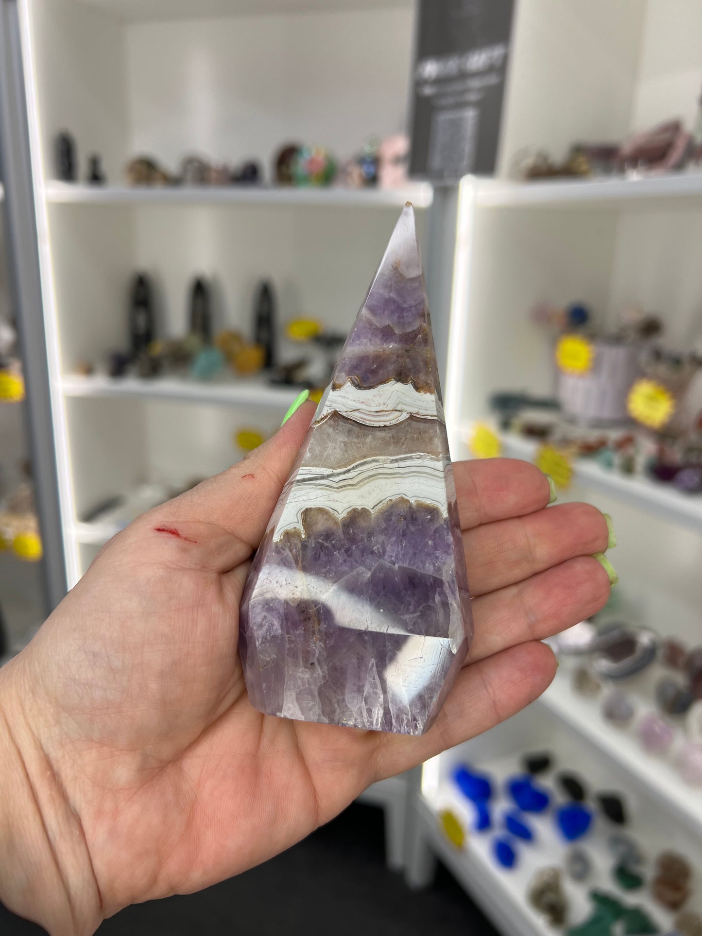 Amethyst x Banded Agate Faceted Freeform
