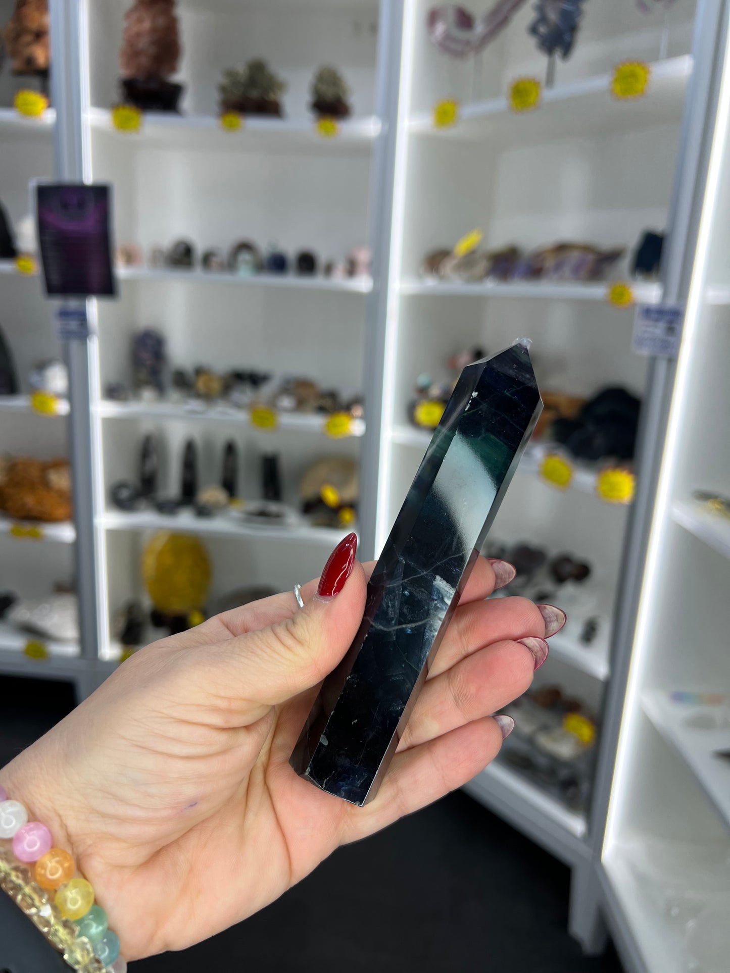 Black Fluorite Tower (UV Reactive)