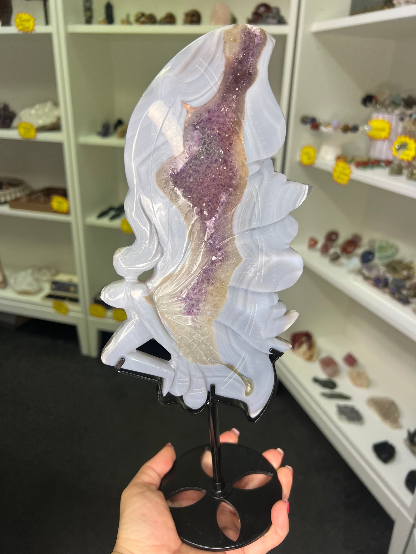 Agate / Amethyst Fairy on Stand