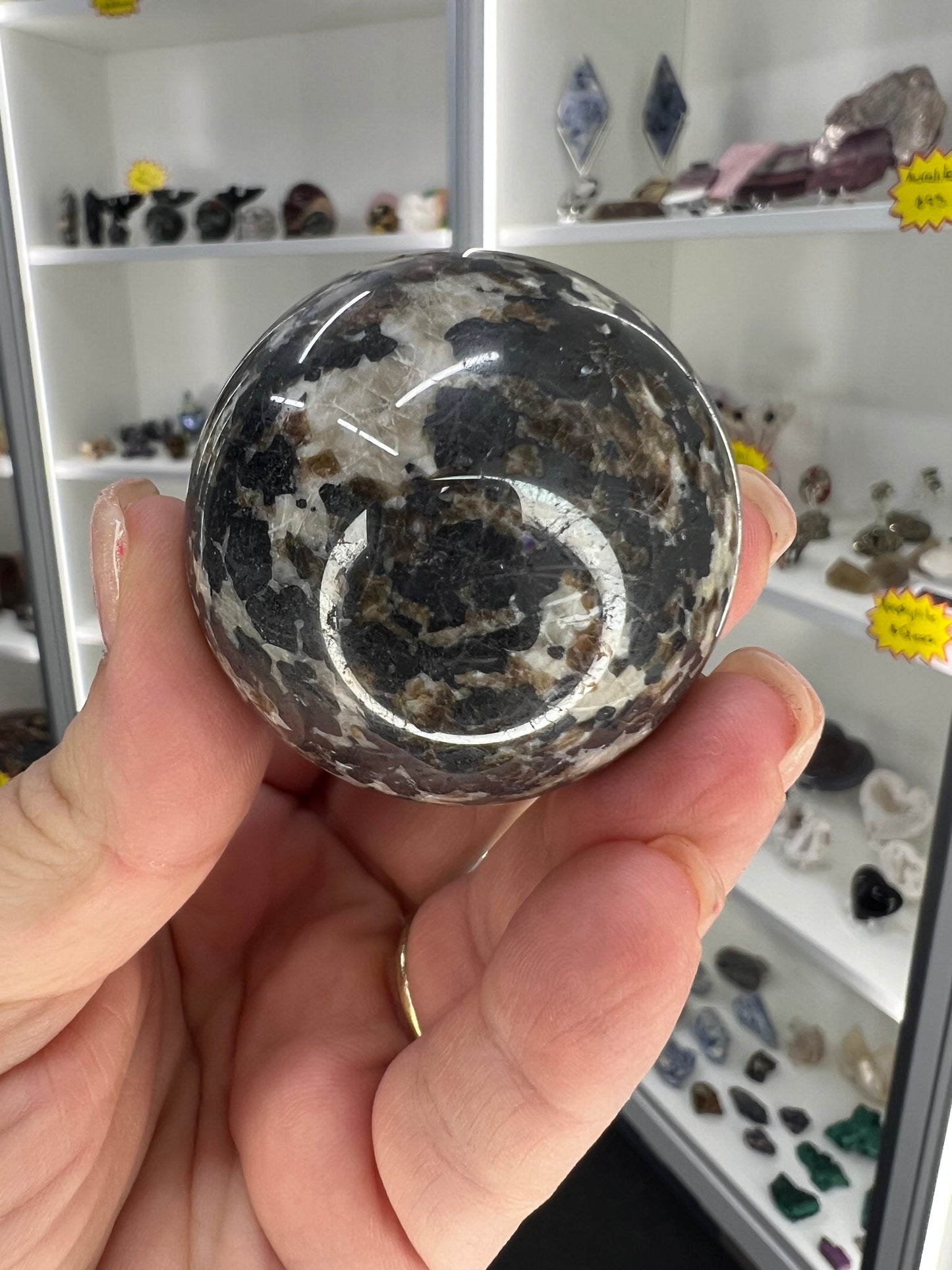 Willemite Sphere on Stand (UV Reactive)