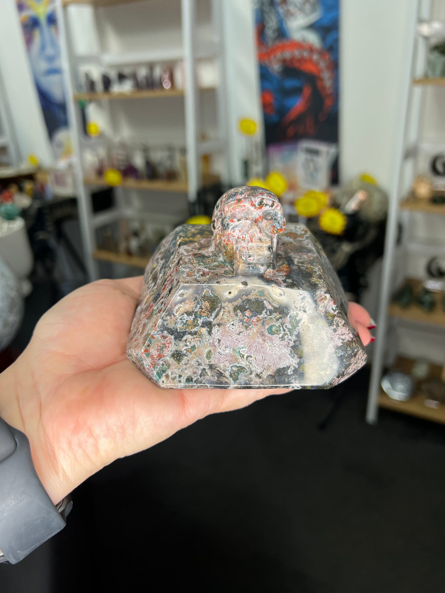 Ocean Jasper Skull on Slab