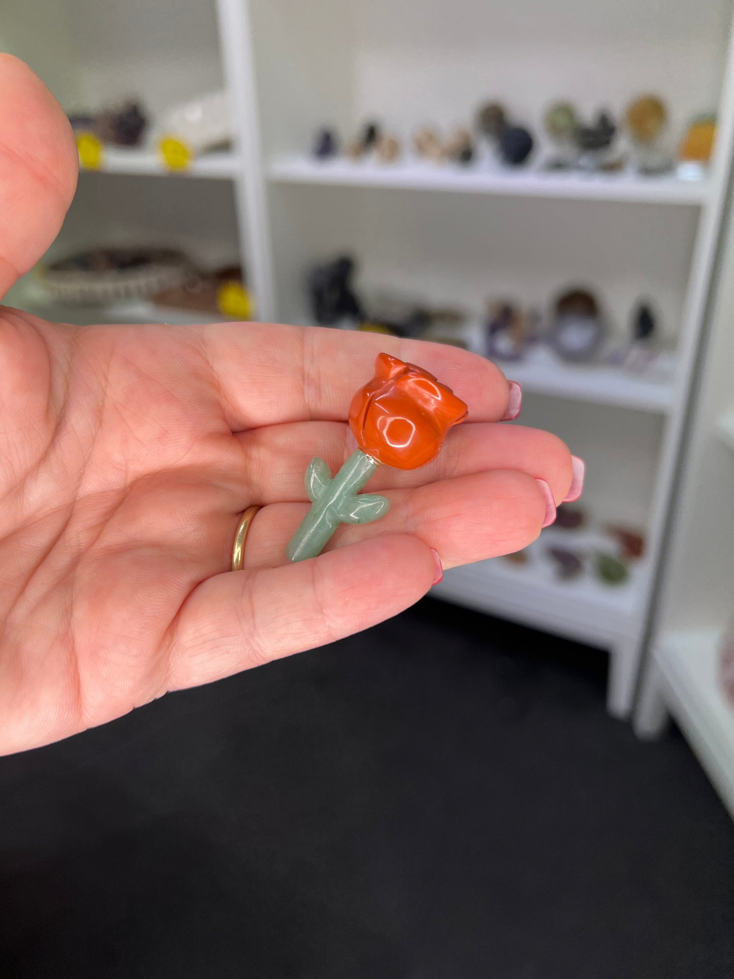 Red Jasper / Green Aventurine Rose