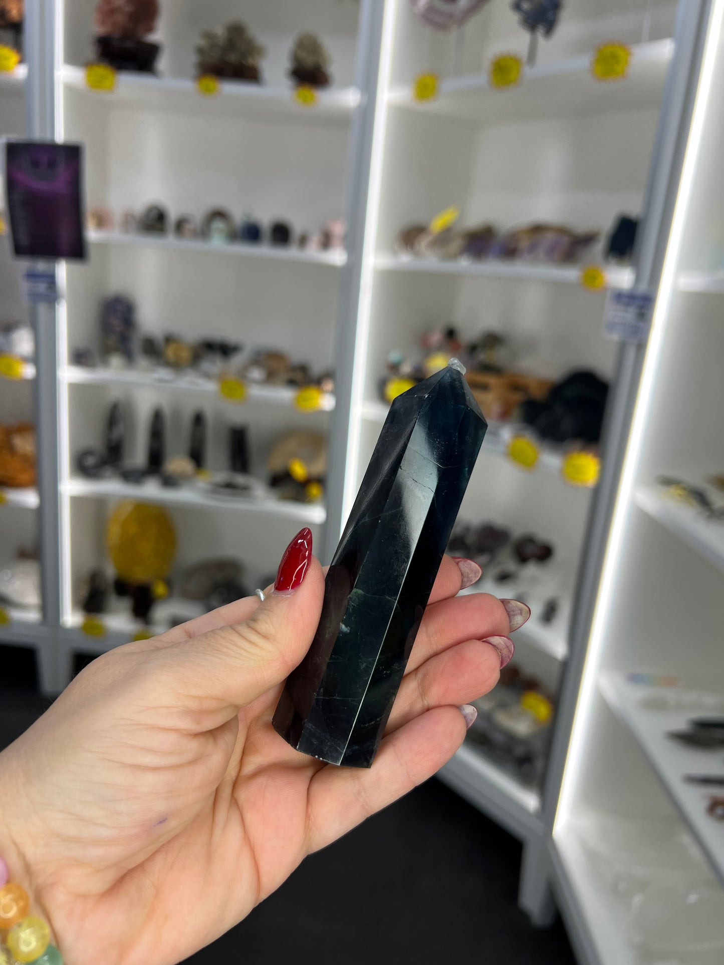 Black Fluorite Tower (UV Reactive)