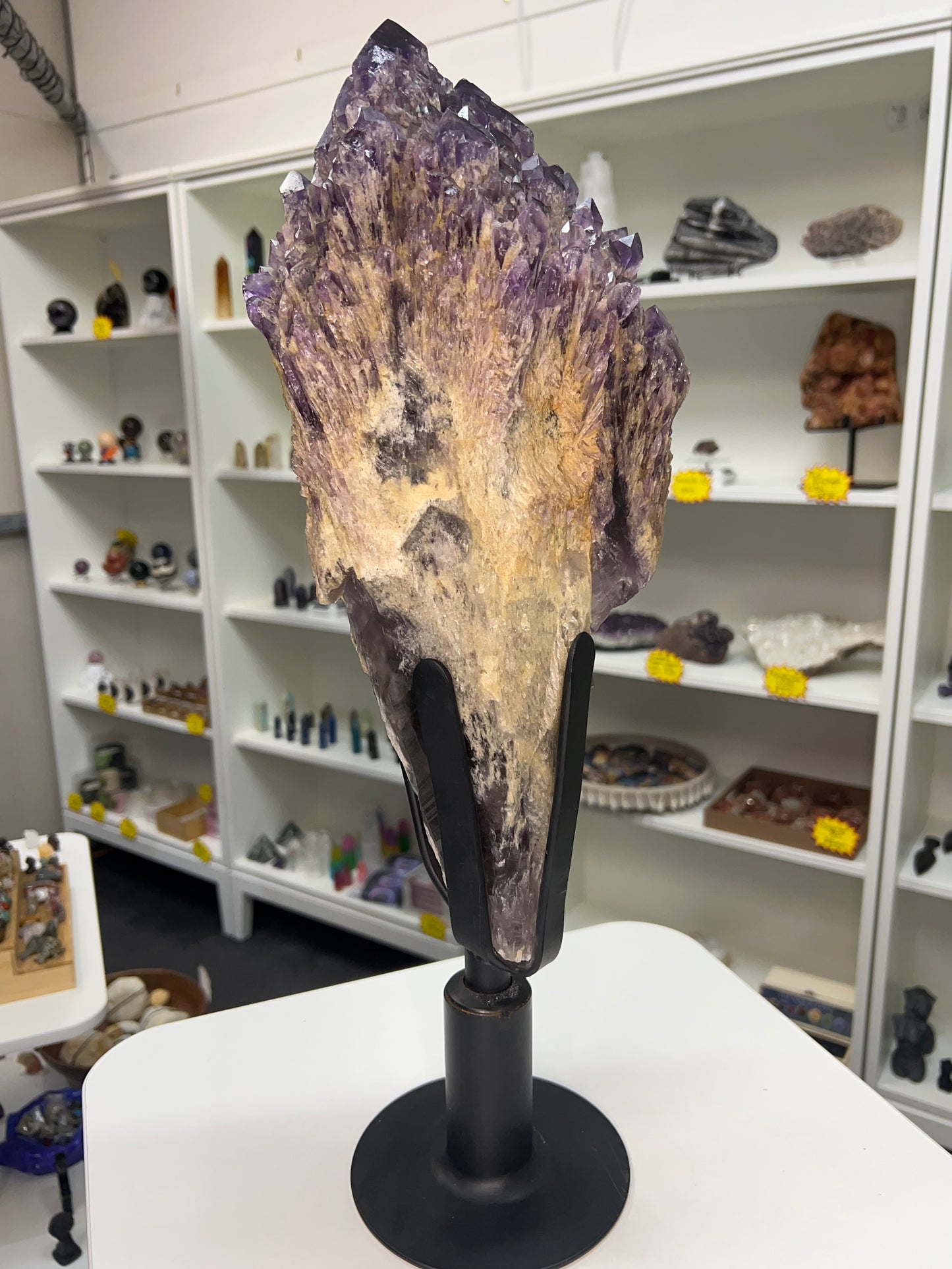 Amethyst on Metal Stand