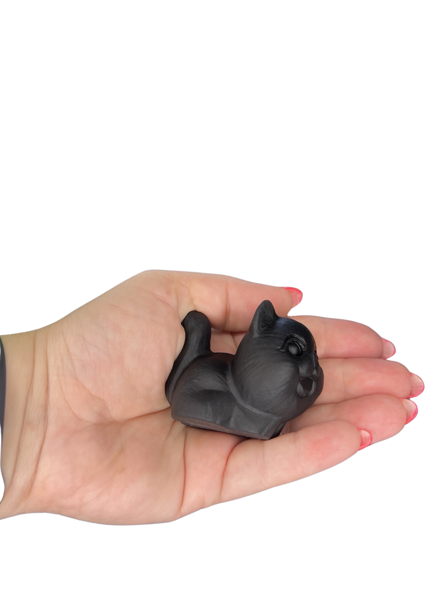 Black Obsidian Cat Carving