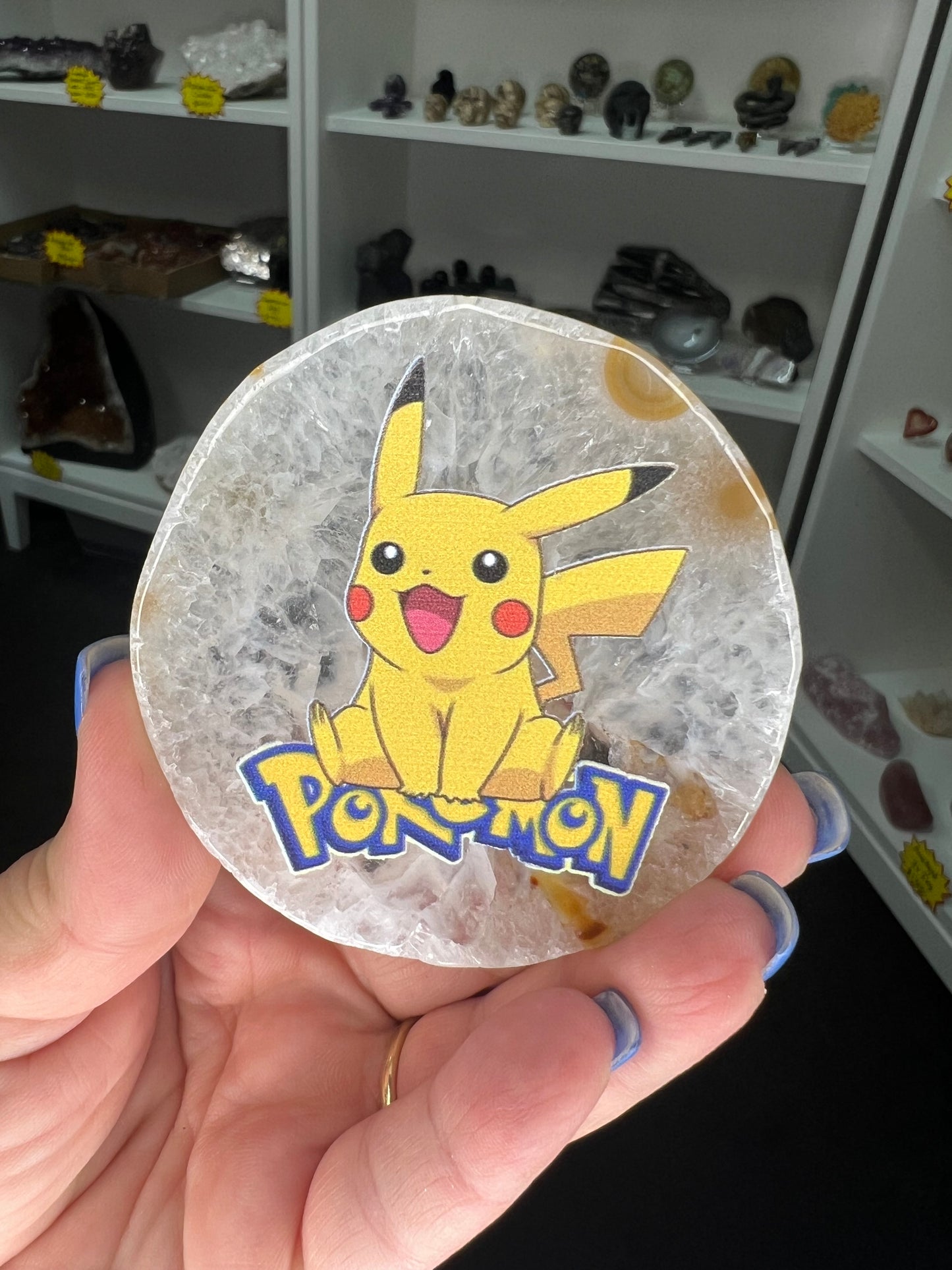 Agate Slice with Pokemon Print
