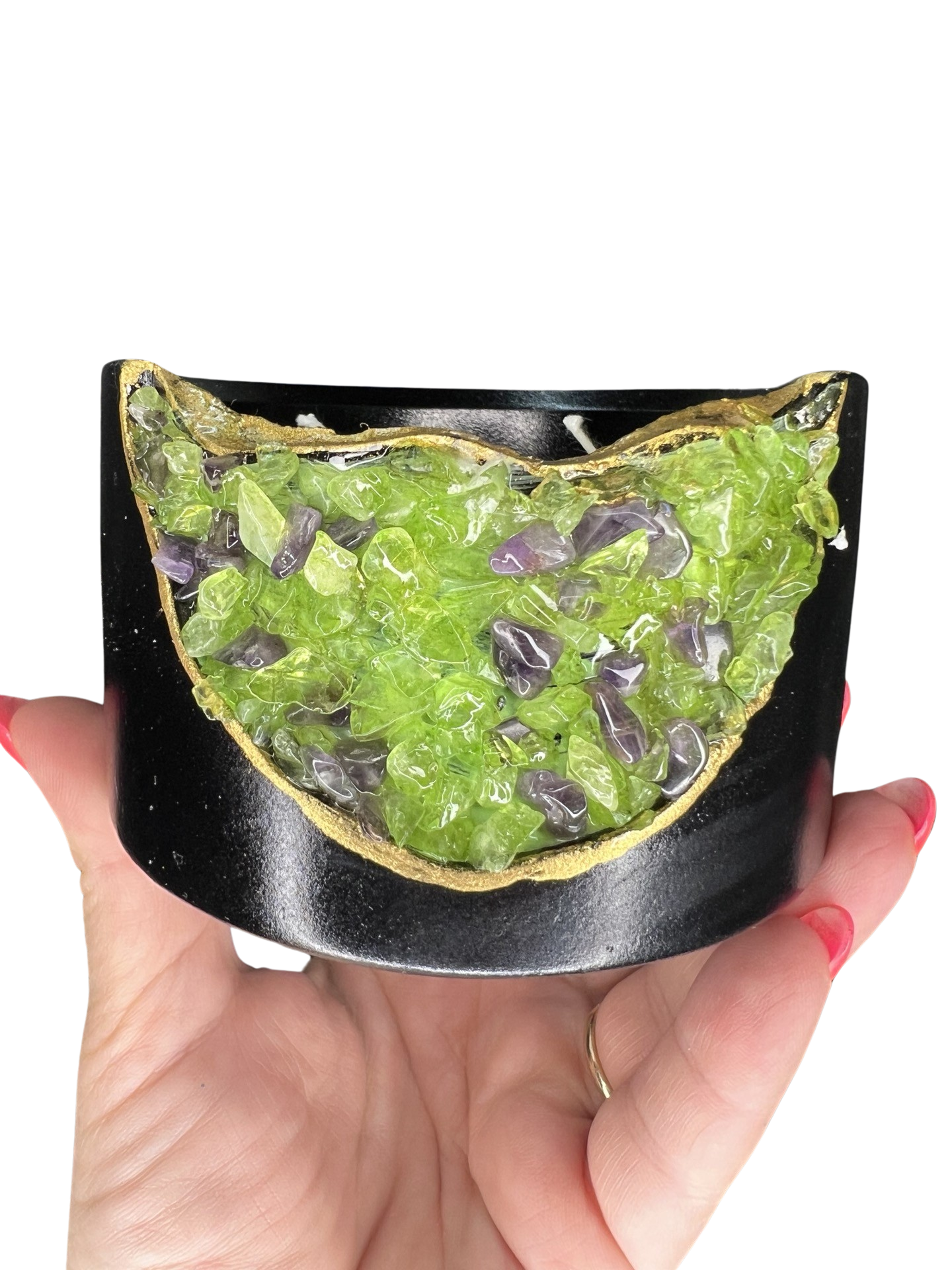 Peridot Crystal Candle
