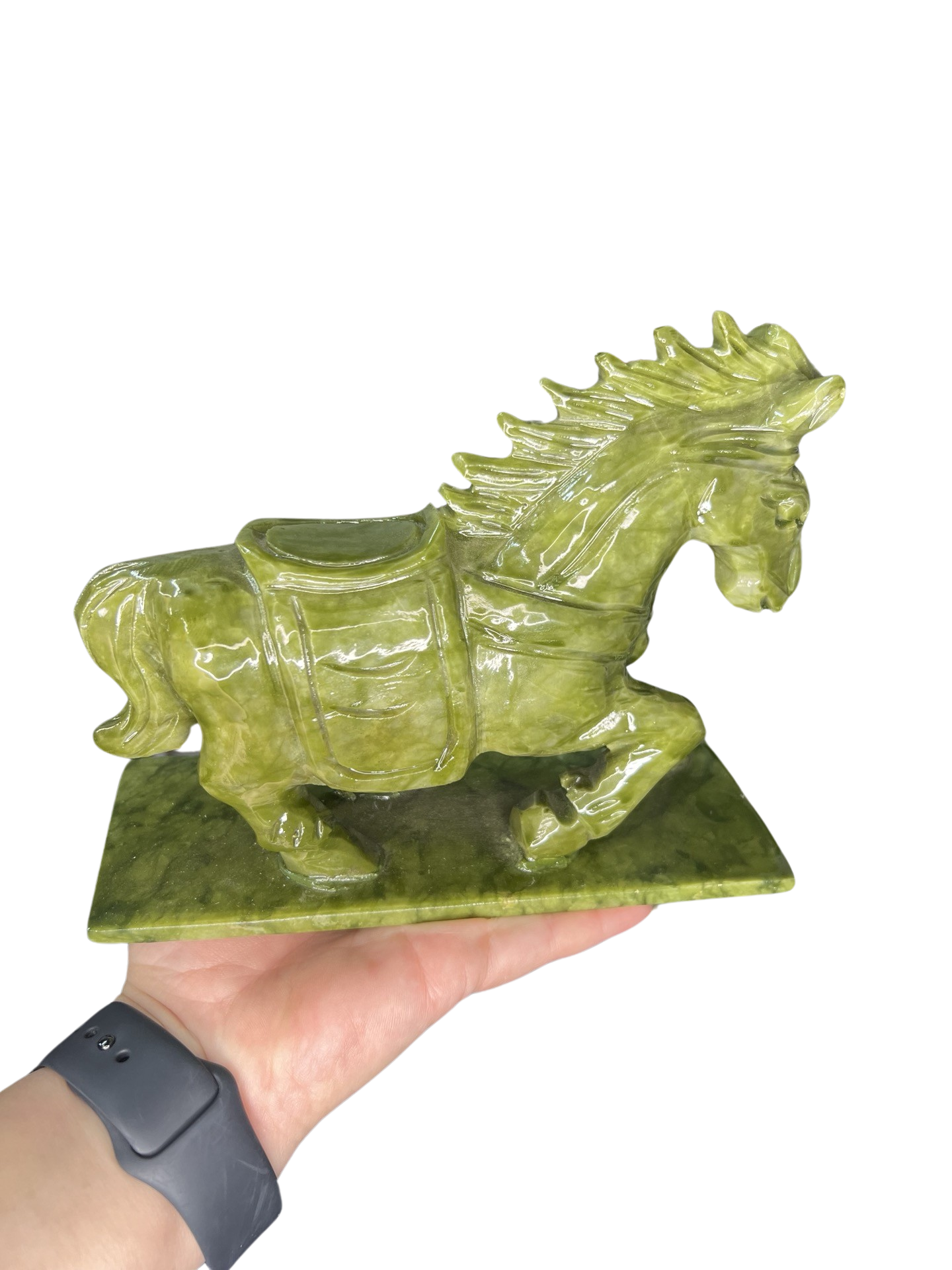 Green Jade Horse Carving