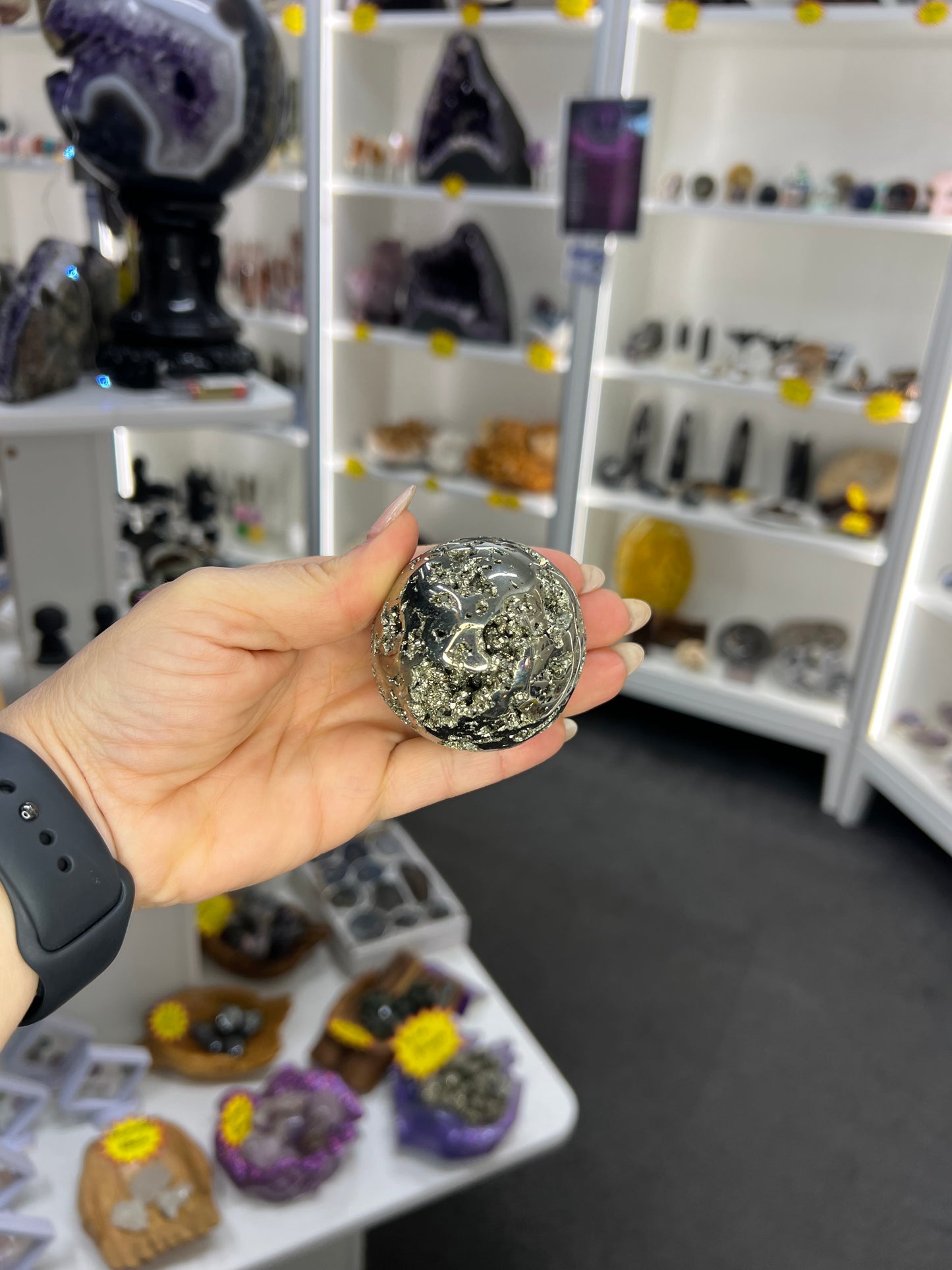 Pyrite Sphere on Stand