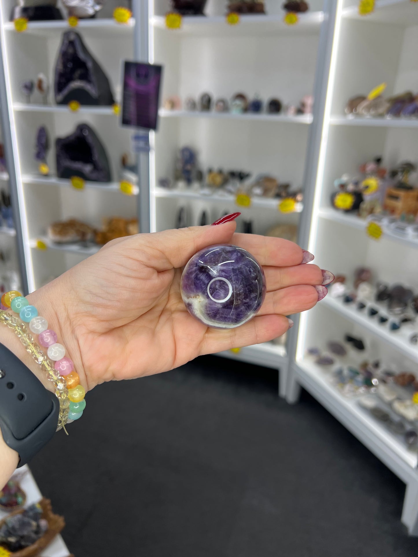Chevron / Dream Amethyst Sphere with Stand
