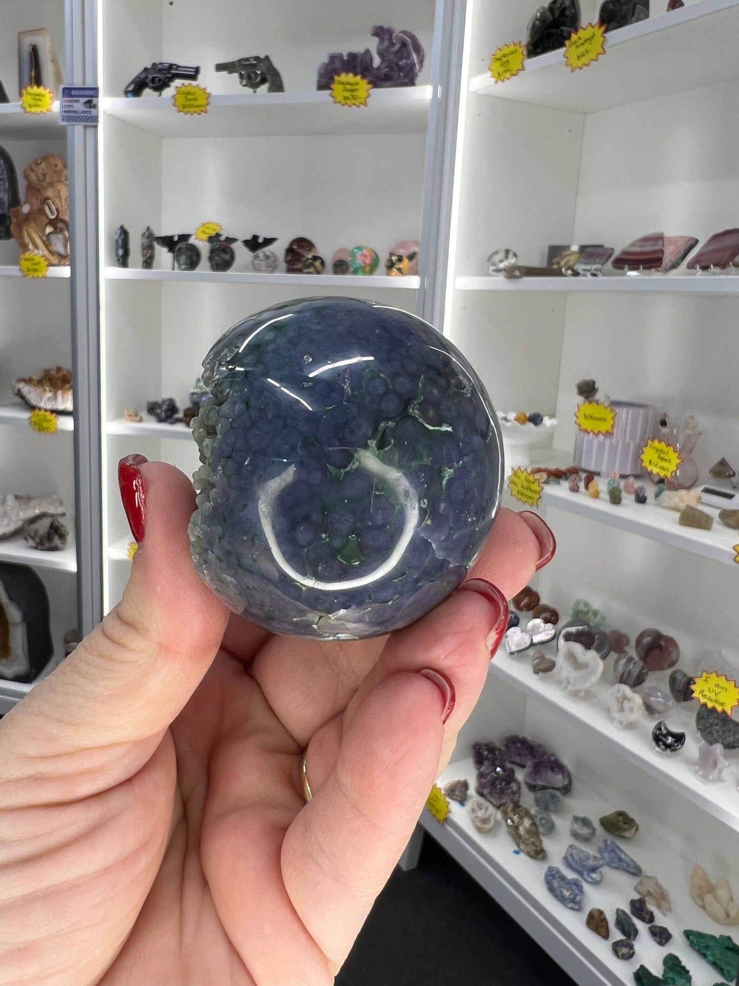 Grape Agate Sphere with Stand