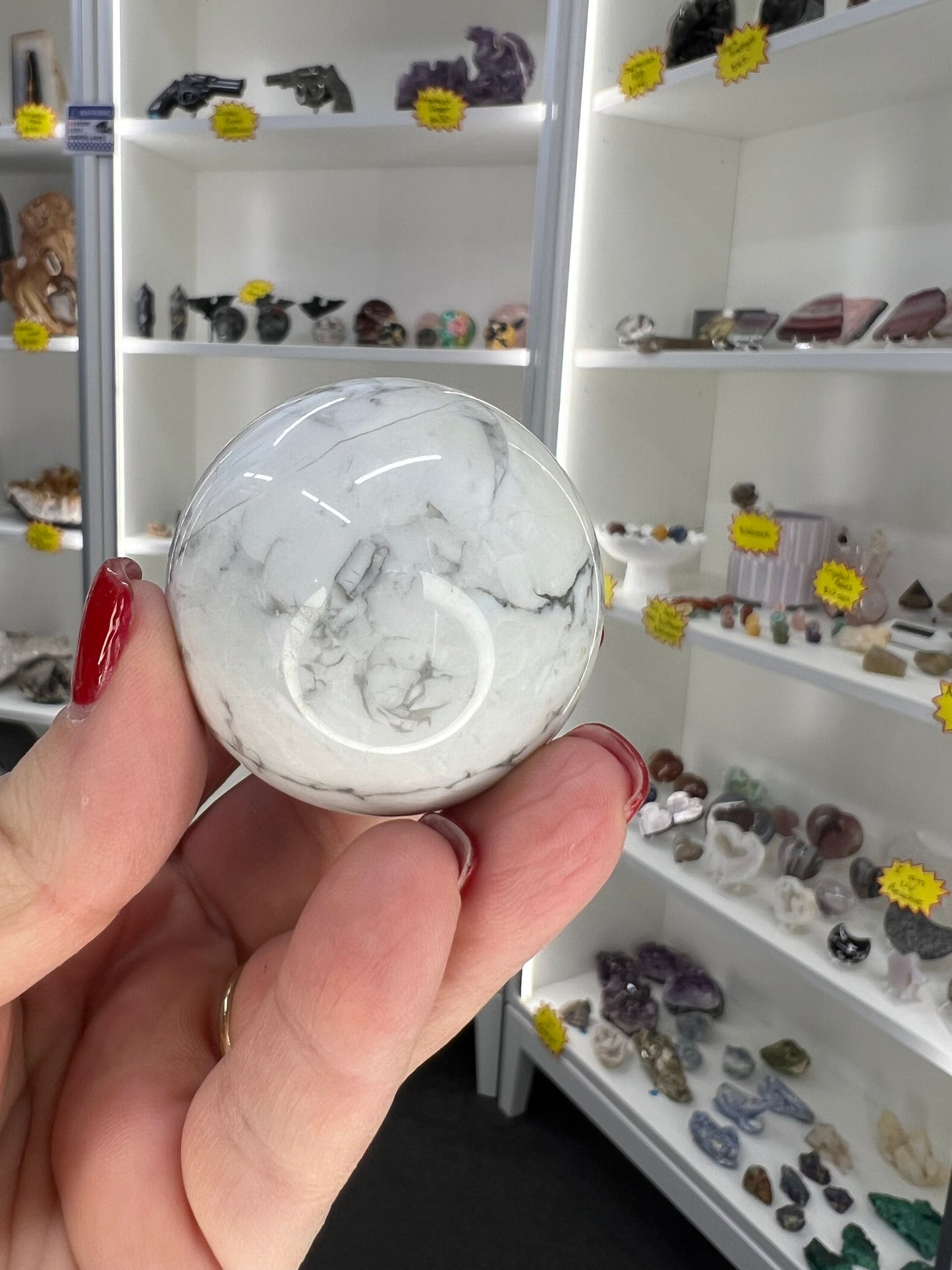 Howlite Sphere with Stand