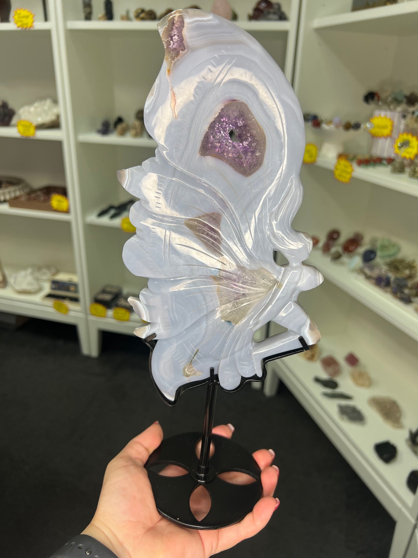 Agate / Amethyst Fairy on Stand