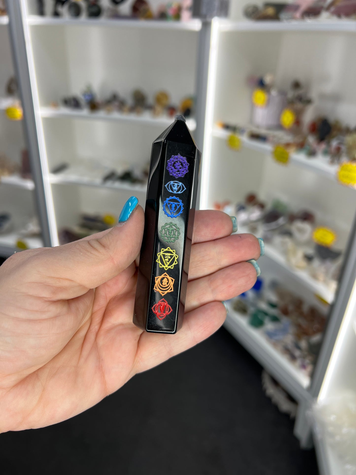Black Obsidian Chakra Tower
