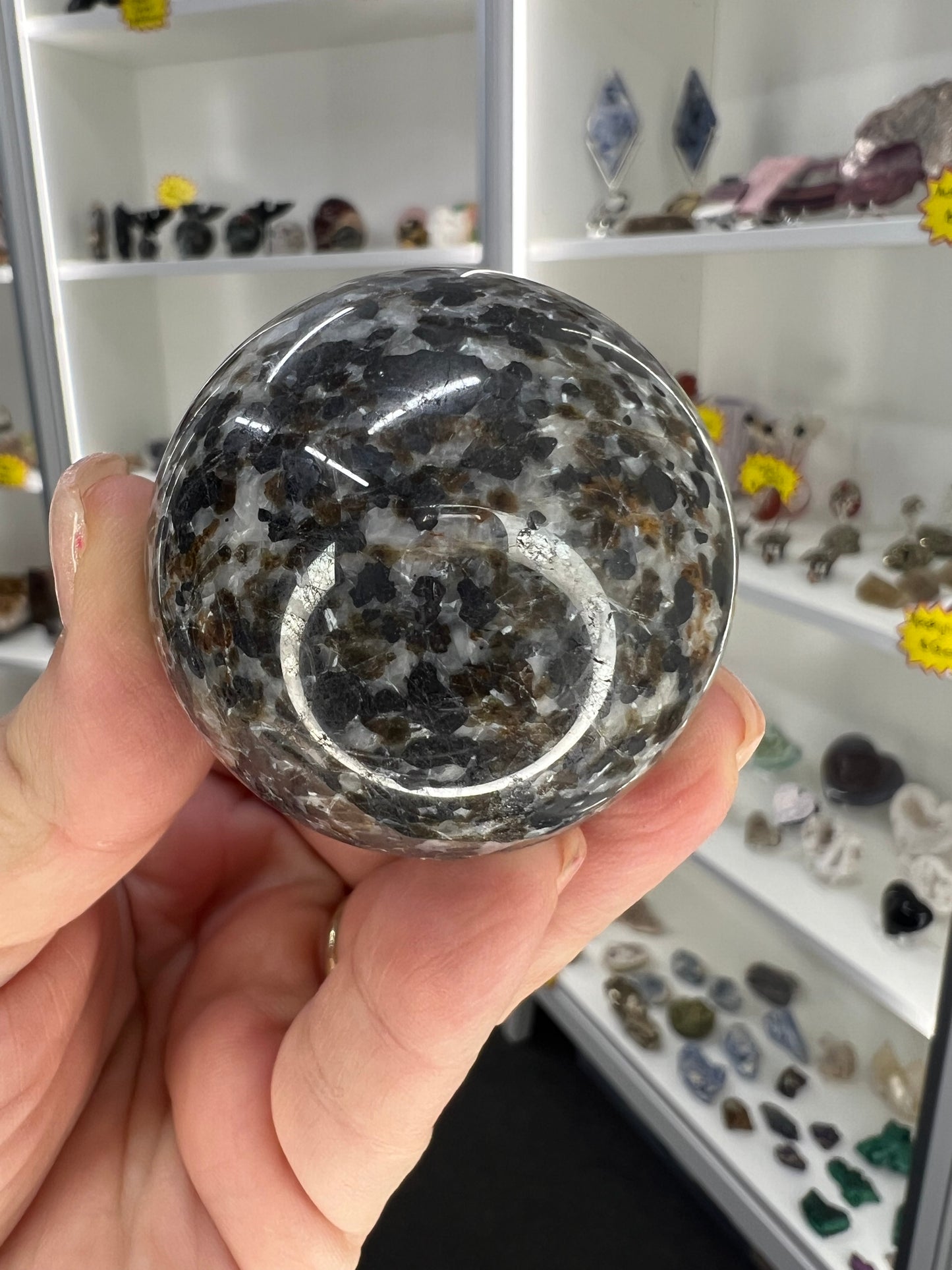 Willemite Sphere on Stand (UV Reactive)