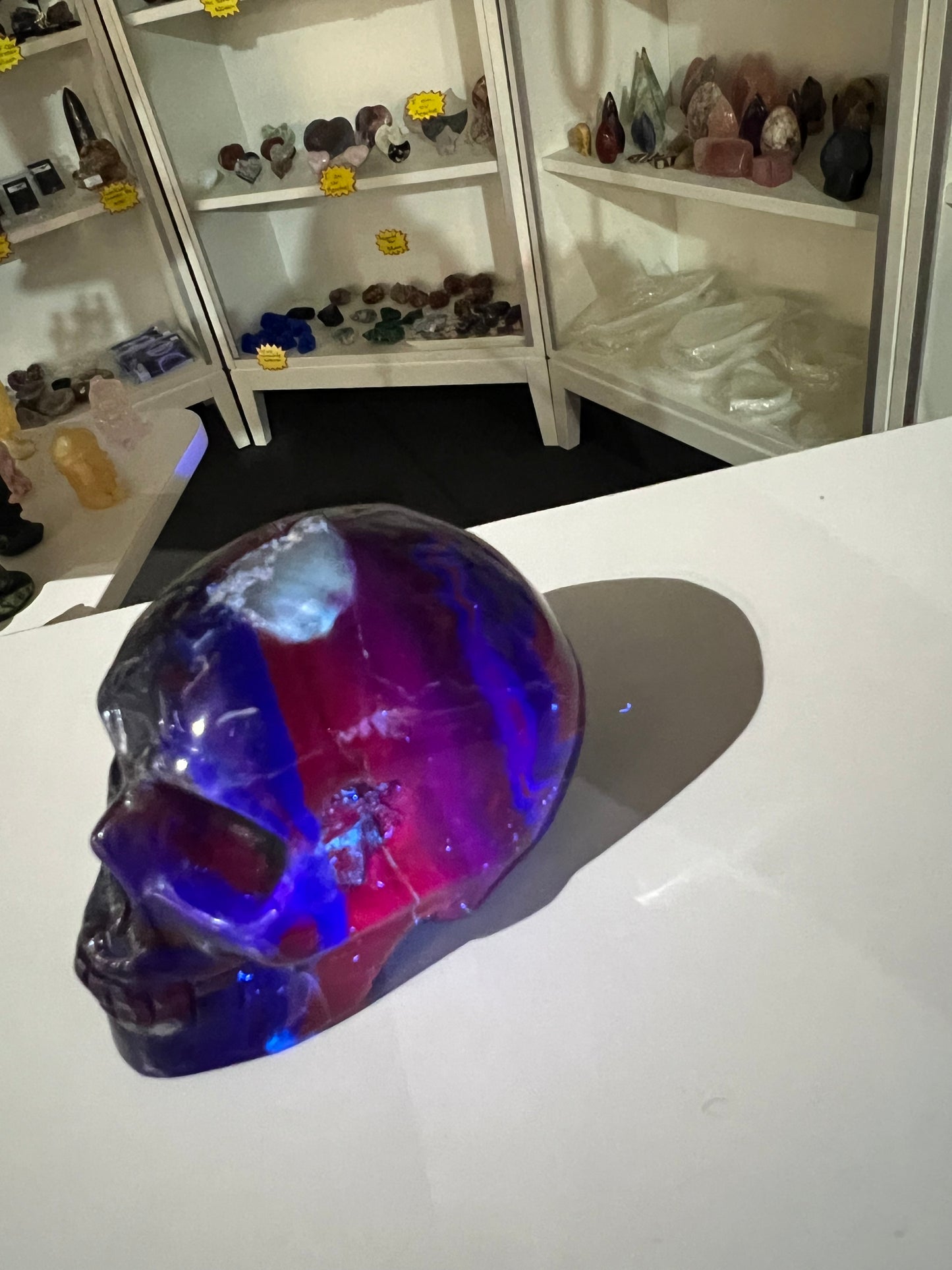 Black Fluorite Skull (UV Reactive)