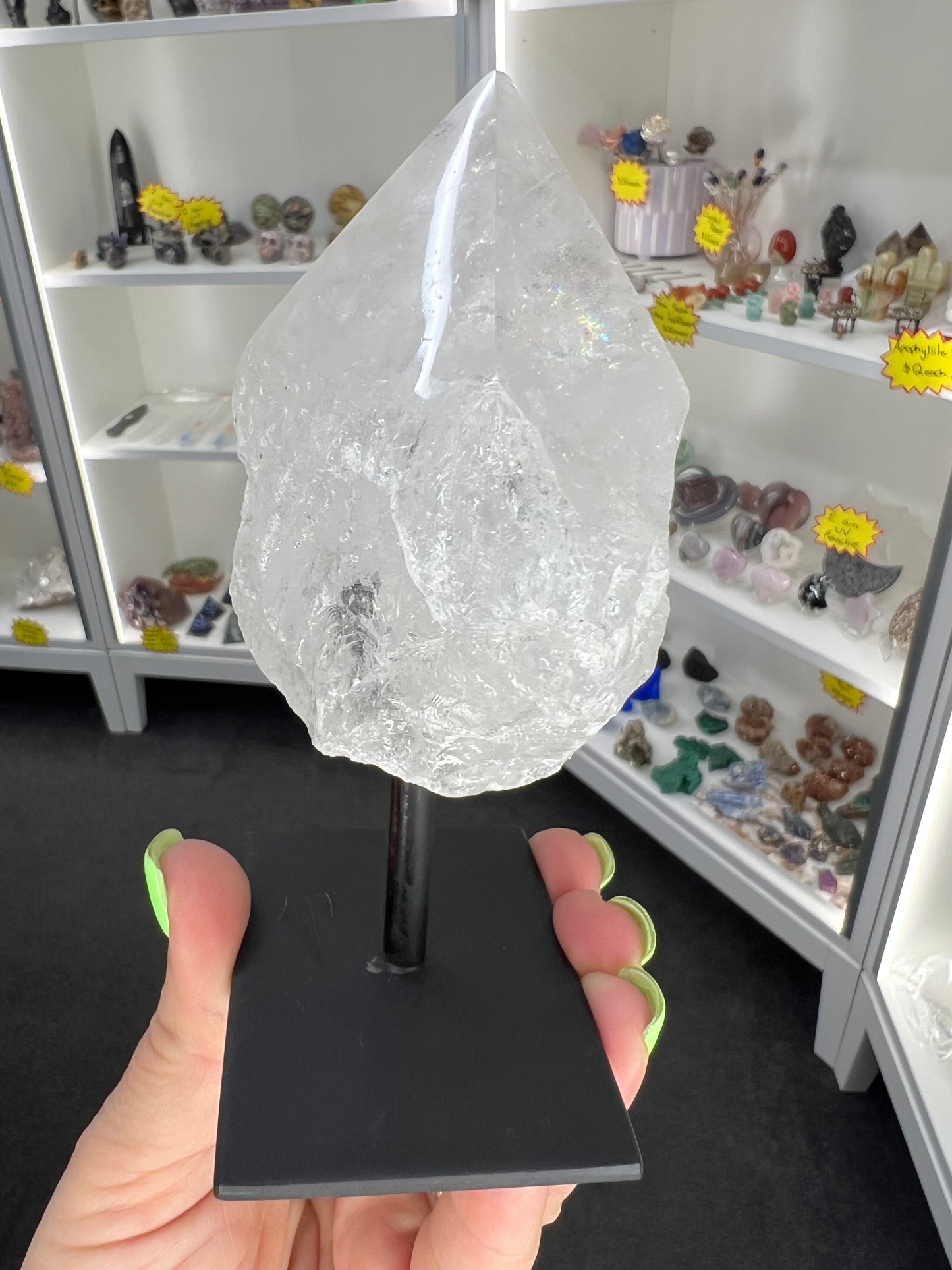 Clear Quartz Point on Stand