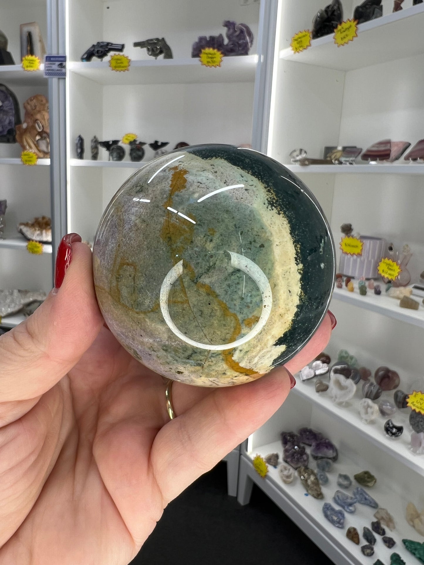 Ocean Jasper Sphere with Stand