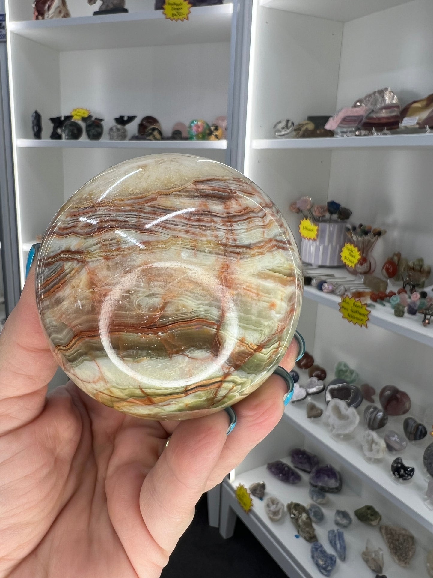 Green Onyx Sphere on Stand