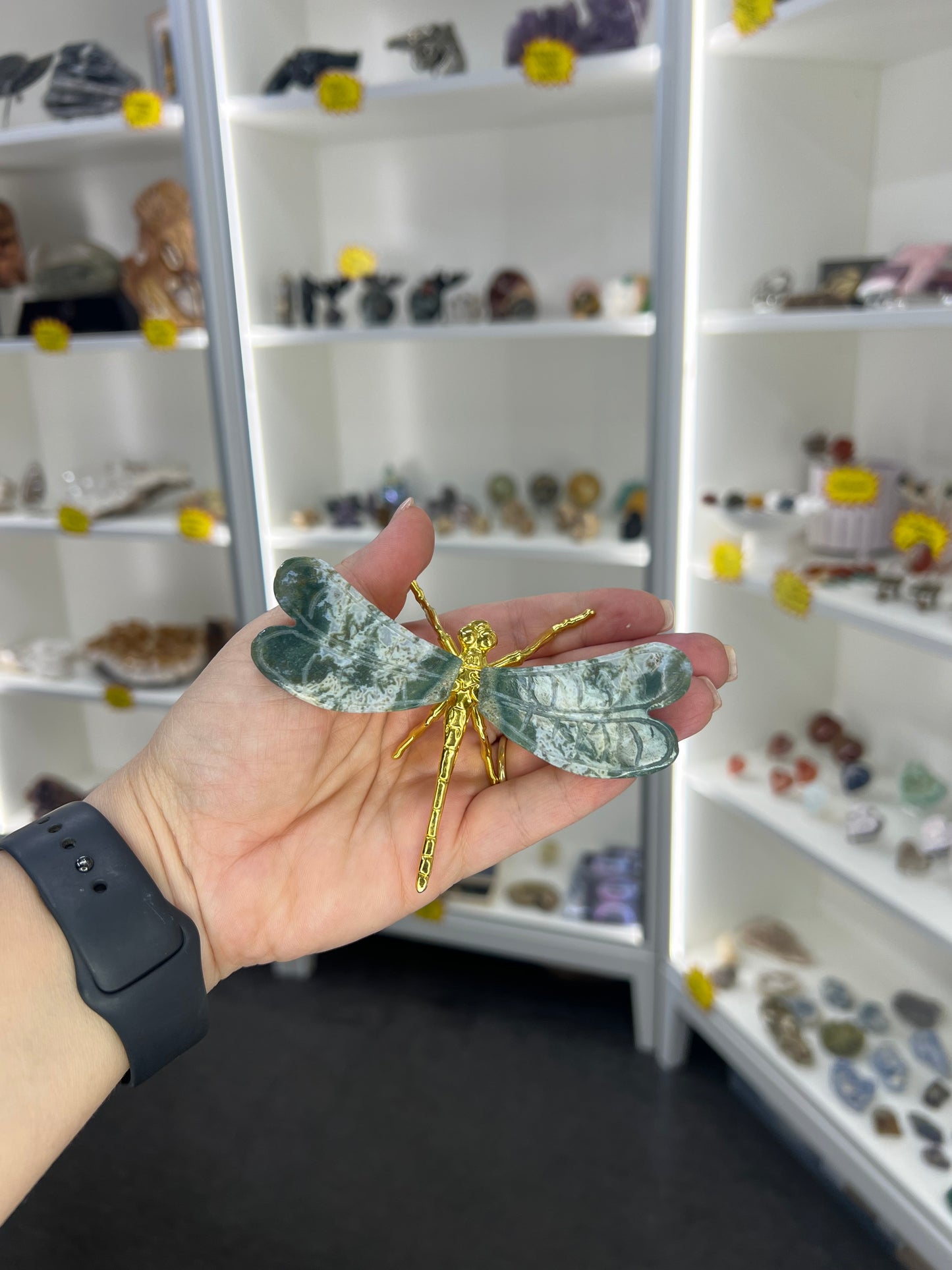 Moss Agate Dragonfly