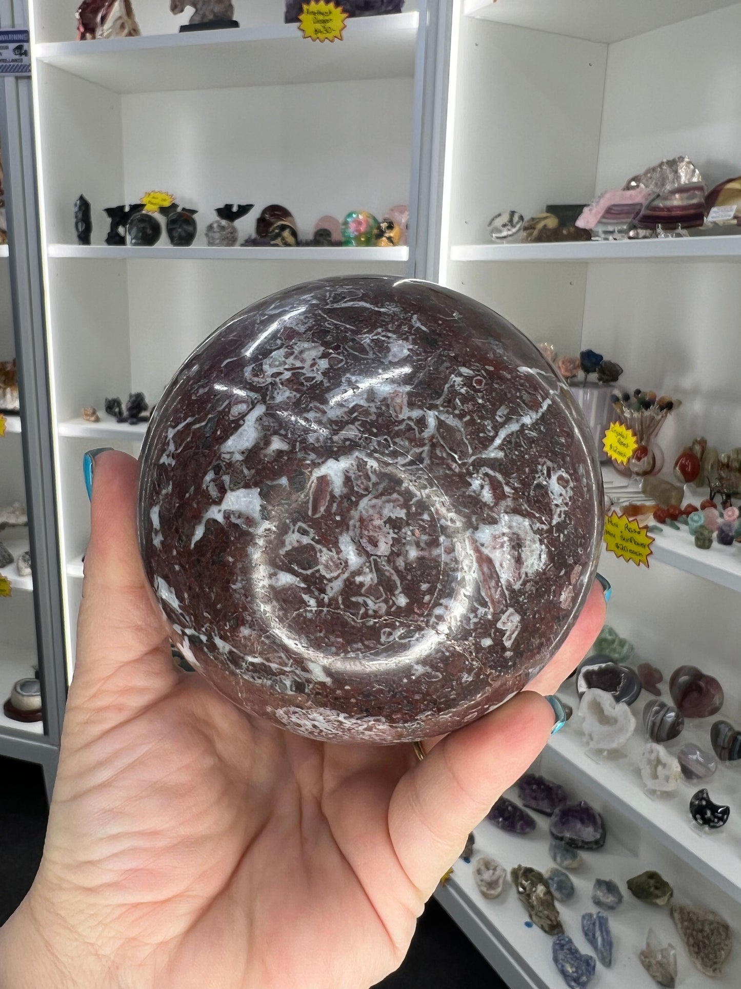 Red Onyx Sphere on Stand