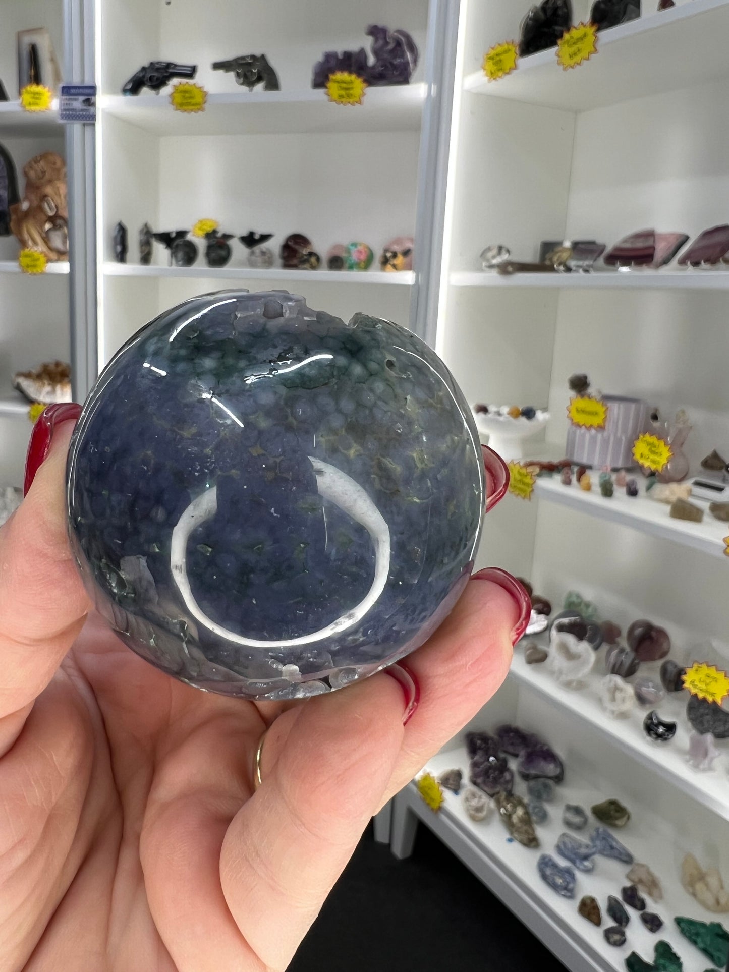 Grape Agate Sphere with Stand