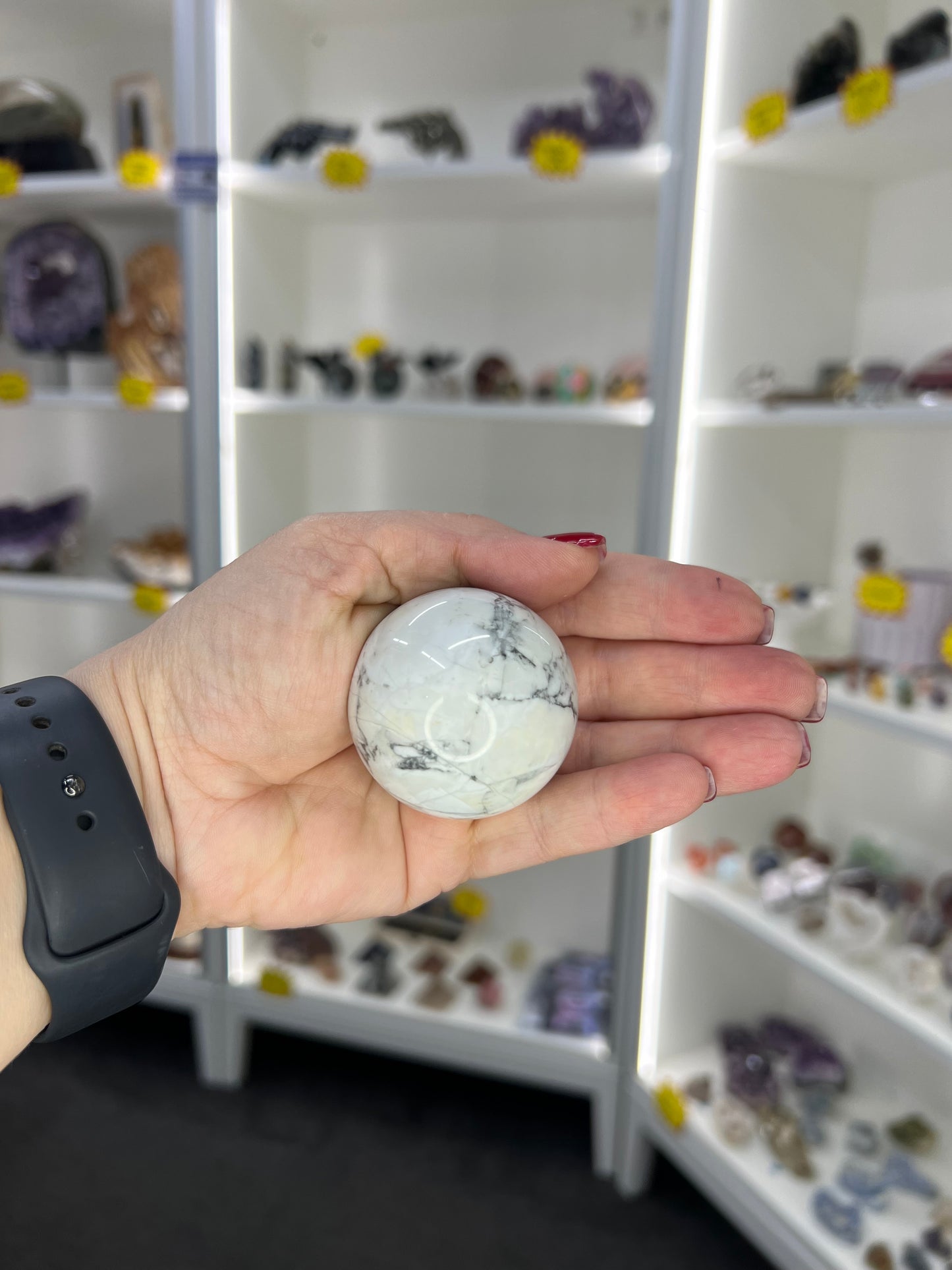 Howlite Sphere with Stand