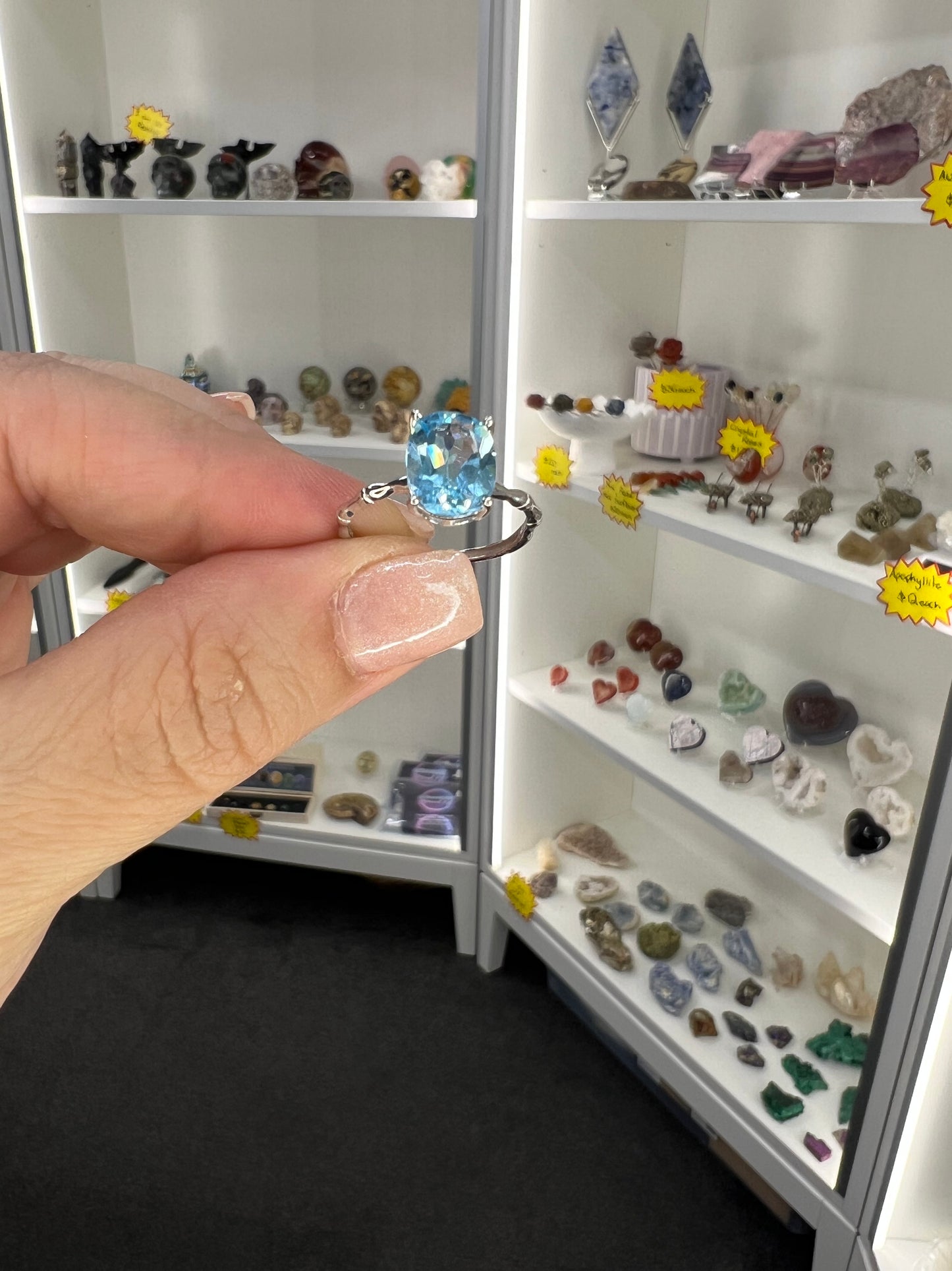 Blue Topaz Sterling Silver Ring (Size Adjustable)