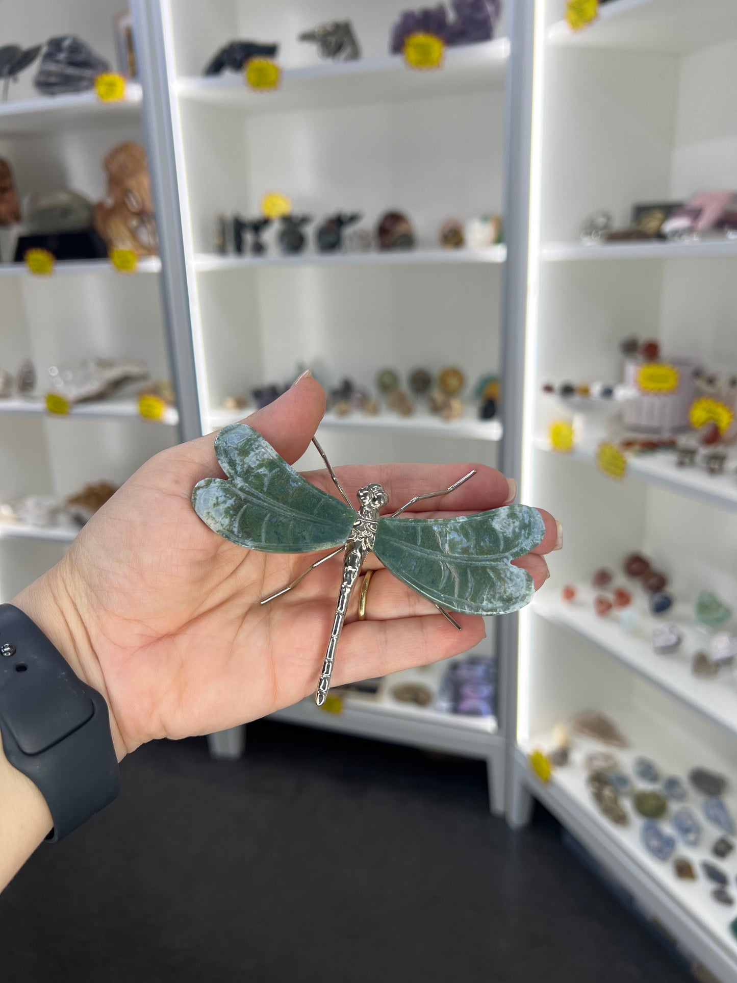 Moss Agate Dragonfly