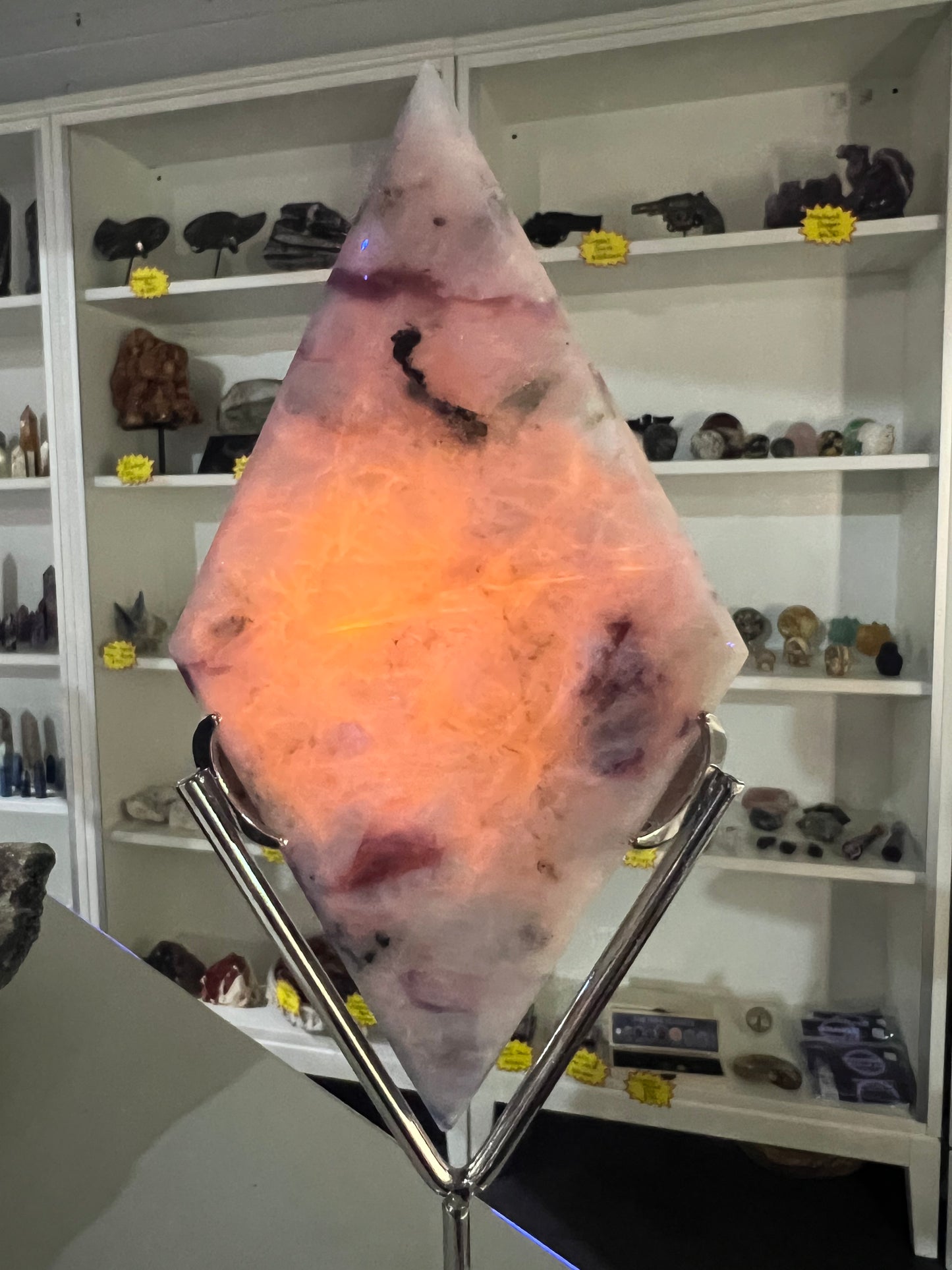 Dumortierite Rhombus on Stand (UV Reactive)