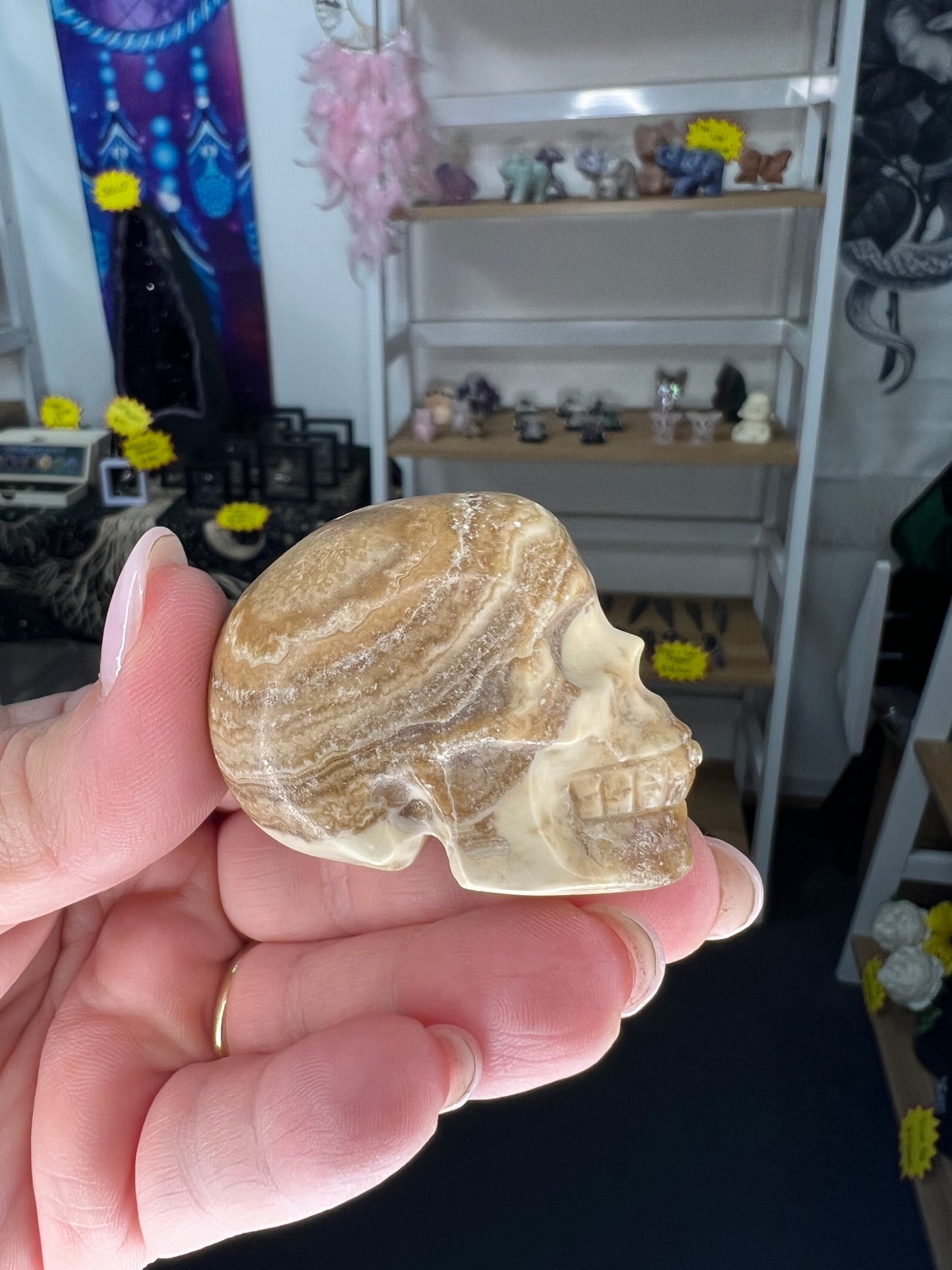 Chocolate Calcite Skull