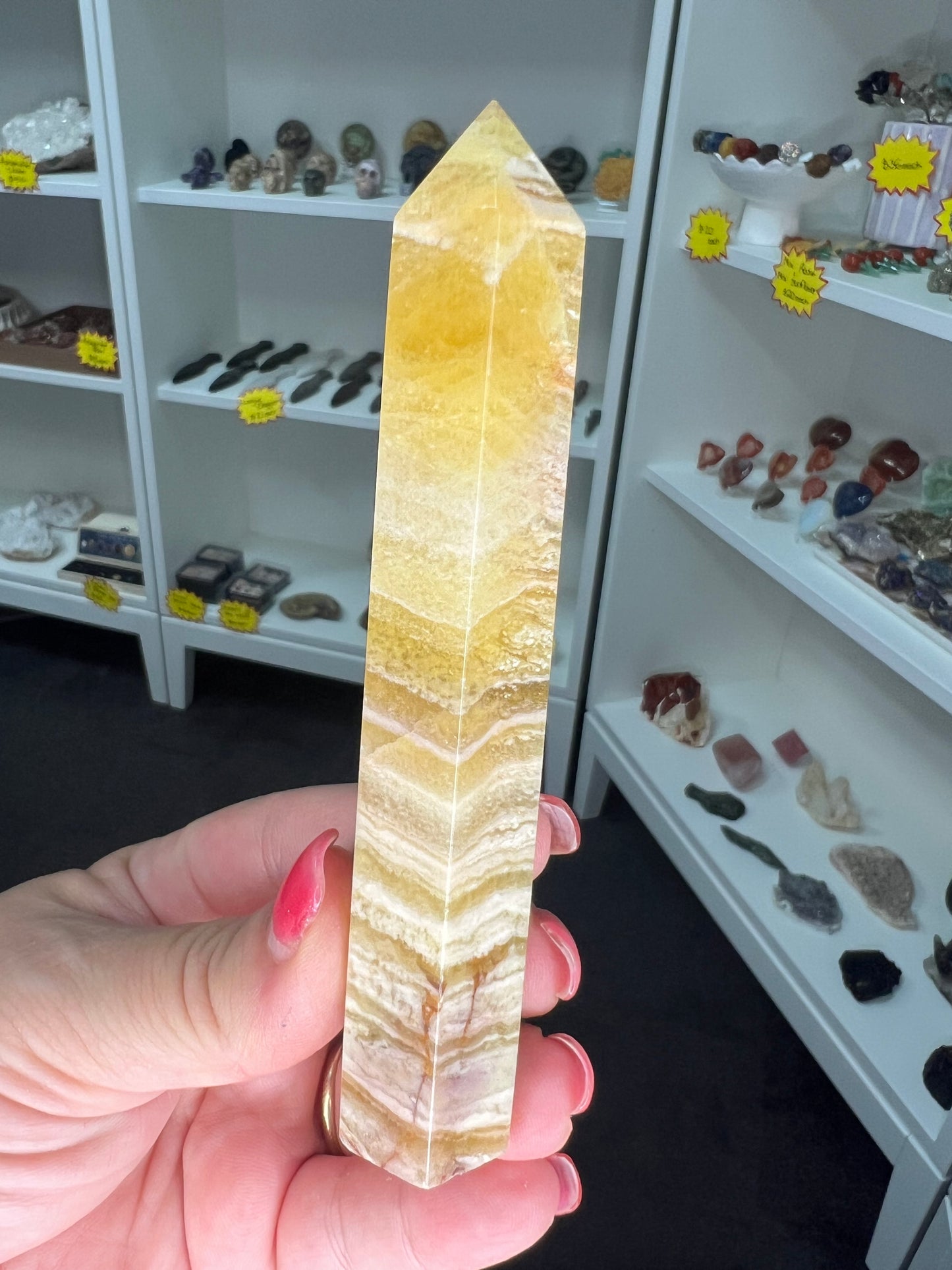 Yellow Banded Fluorite Tower