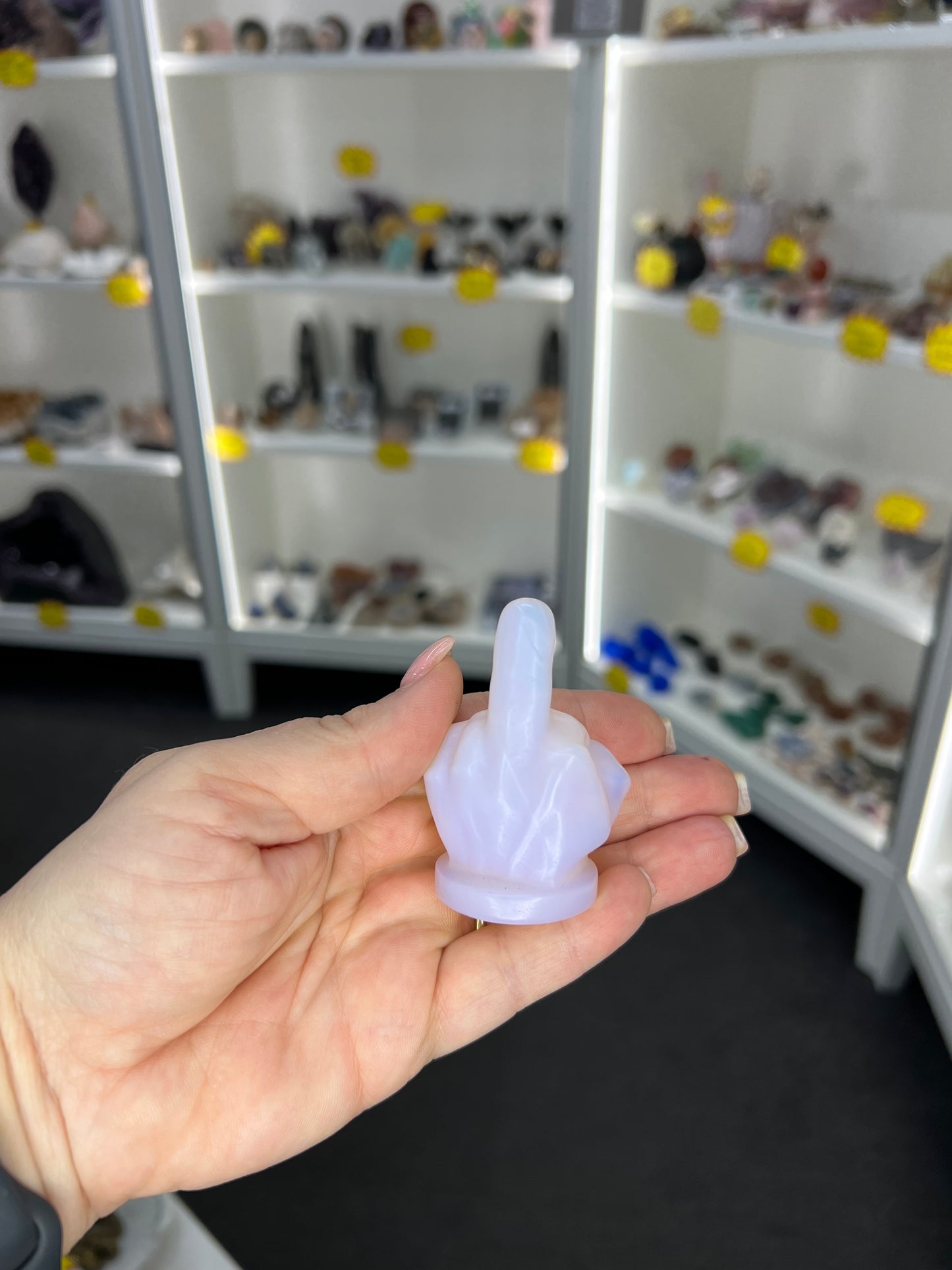 Pink Opalite Middle Finger
