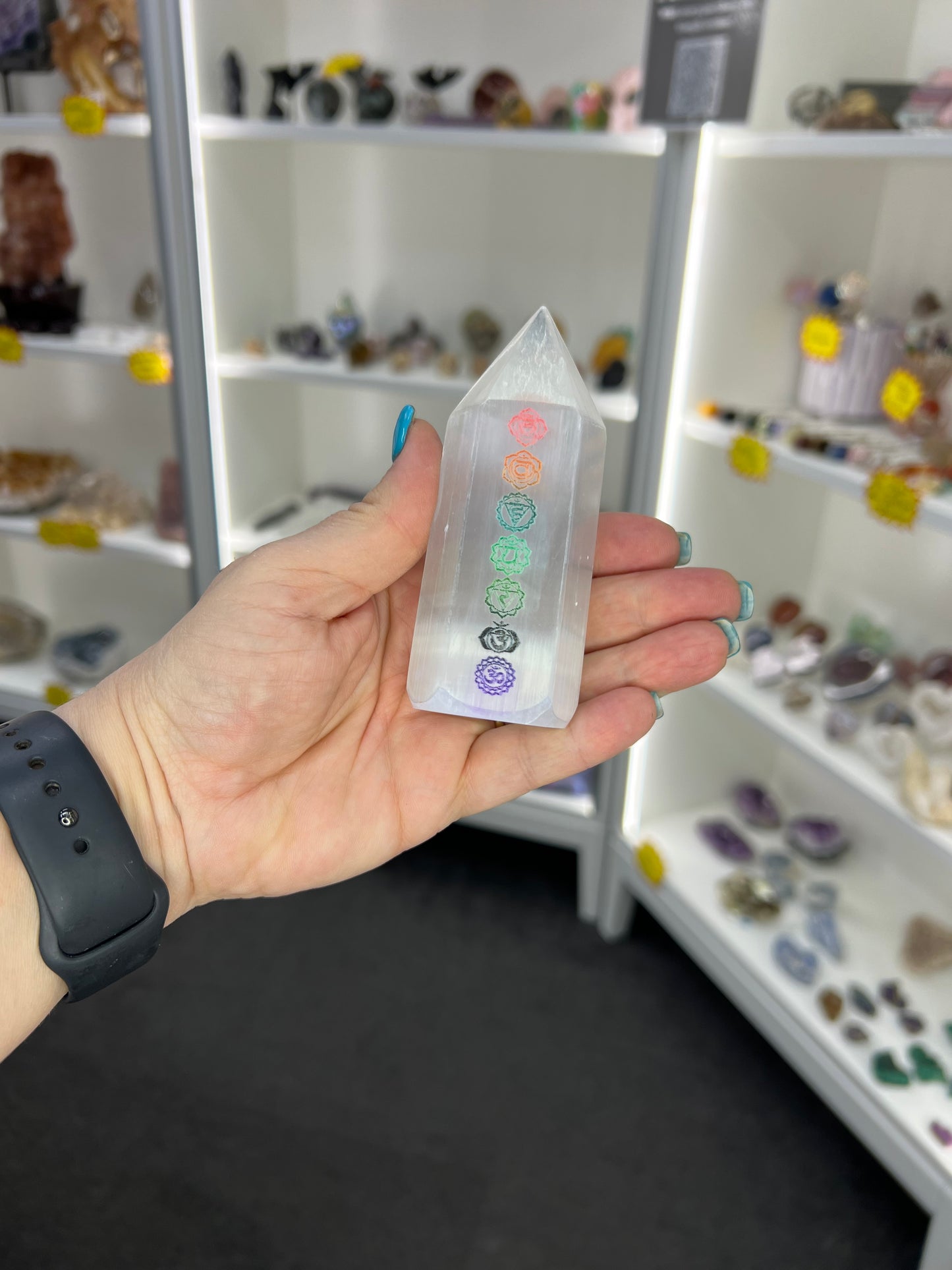 Selenite Chakra Tower
