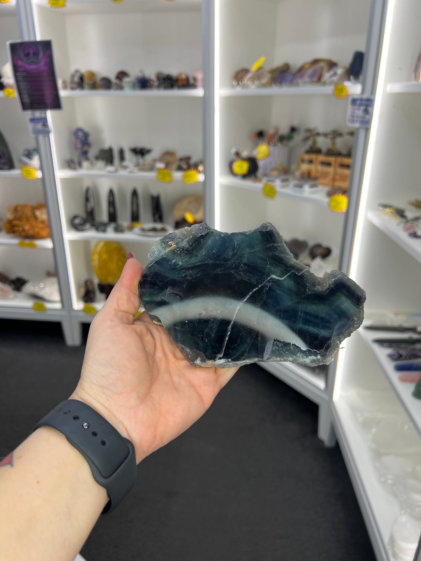 Black Fluorite Slab (UV Reactive)