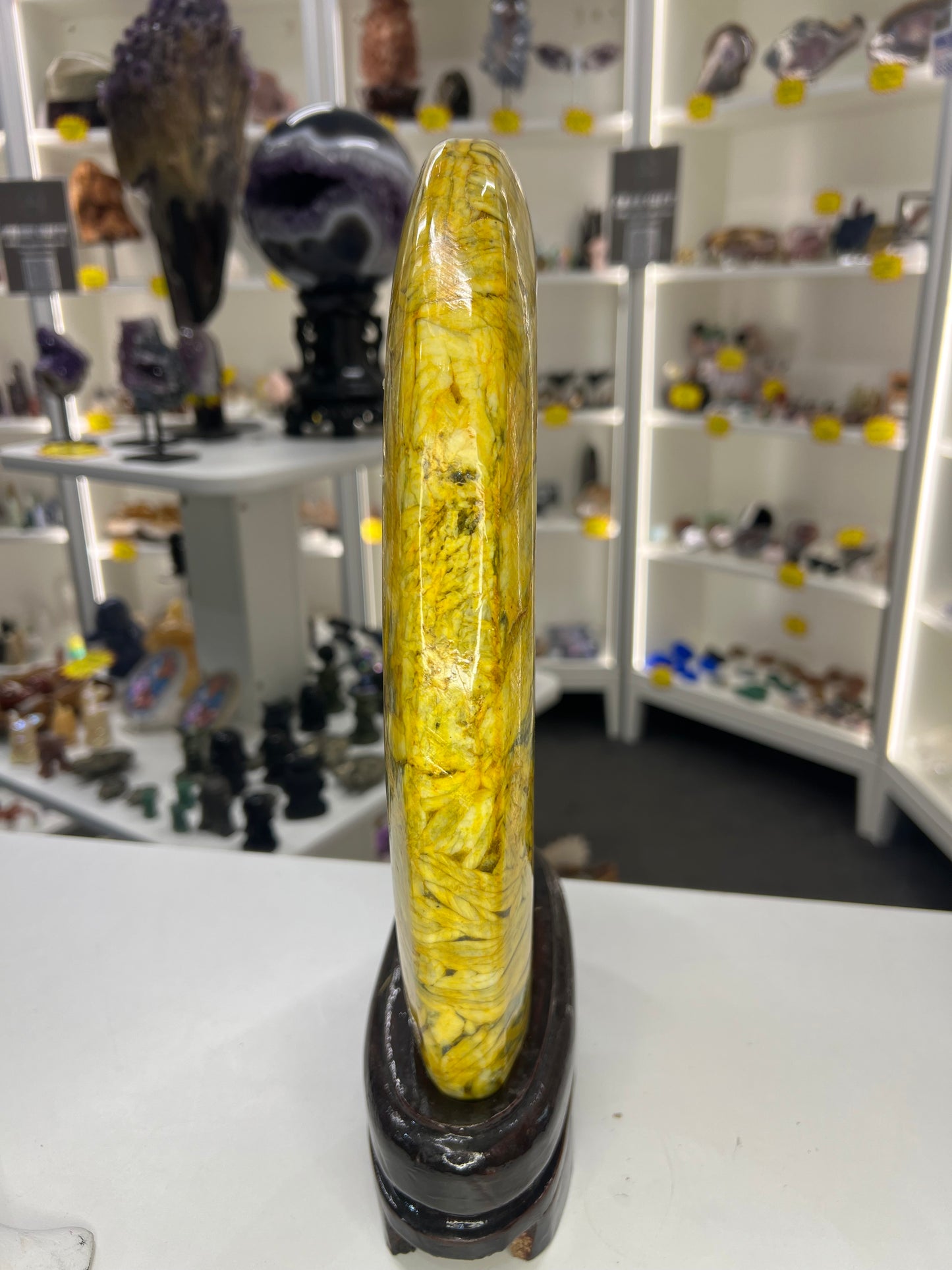 Huge Bamboo Leaf Jasper Freeform on Stand