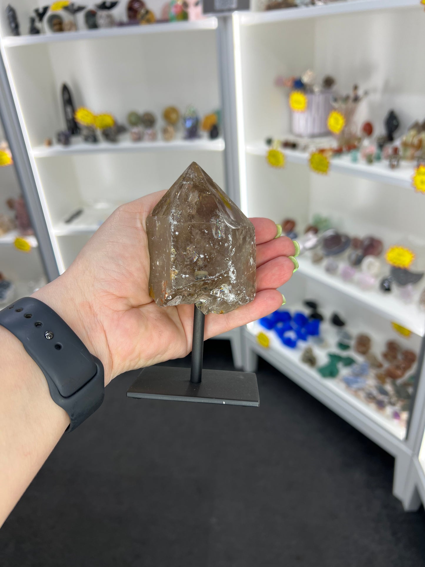 Smoky Quartz Point on Stand