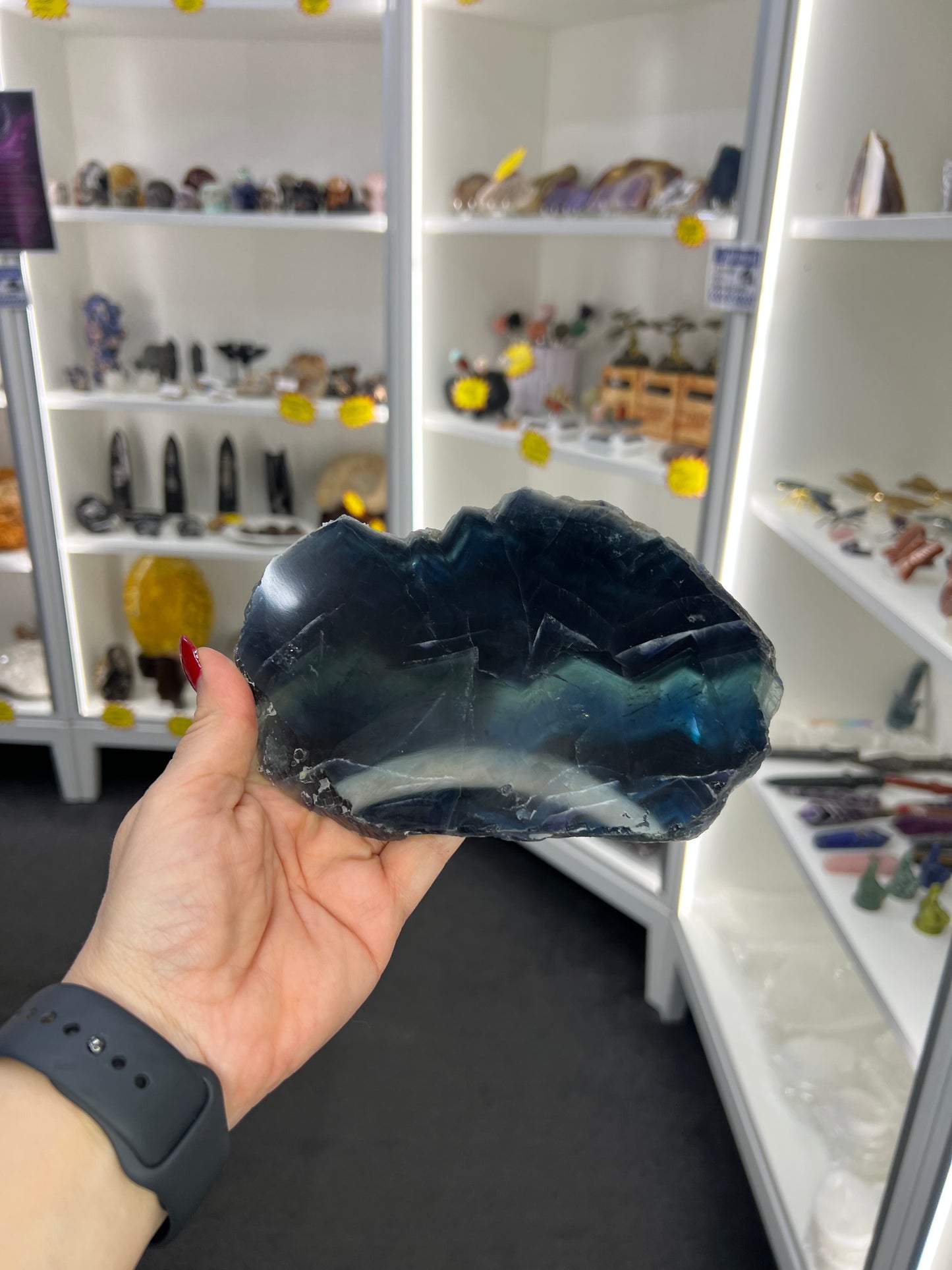 Black Fluorite Slab (UV Reactive)
