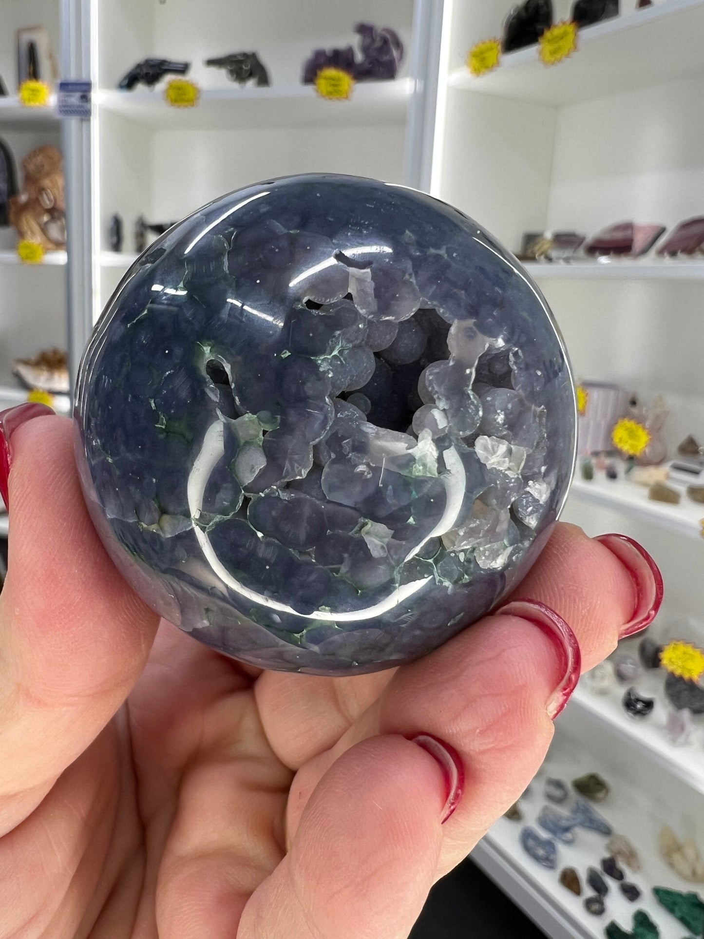 Grape Agate Sphere with Stand