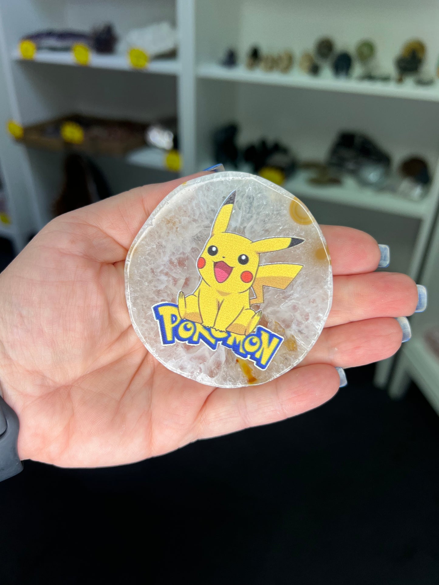 Agate Slice with Pokemon Print