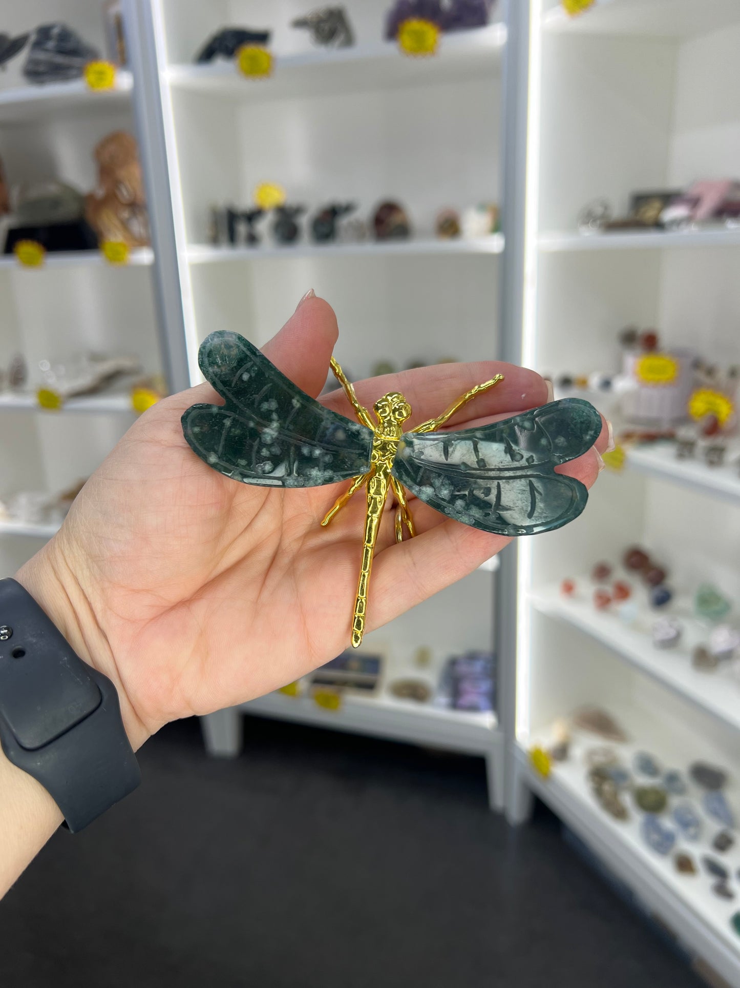Moss Agate Dragonfly
