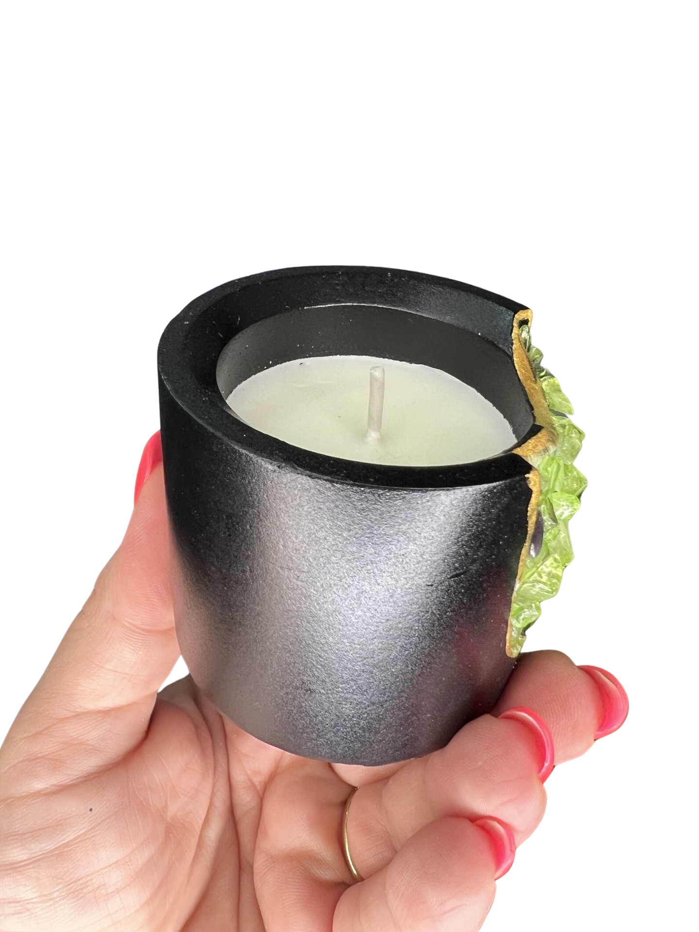 Peridot Crystal Candle