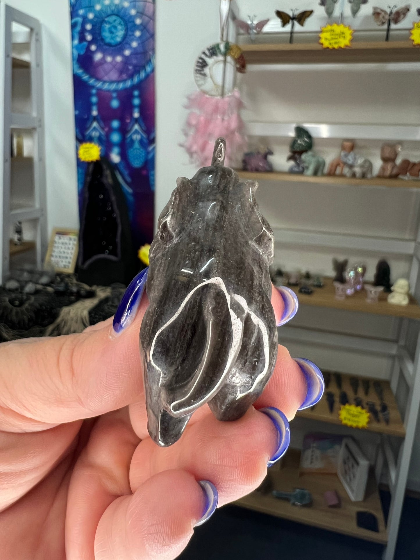 Silver Sheen Obsidian Elephant